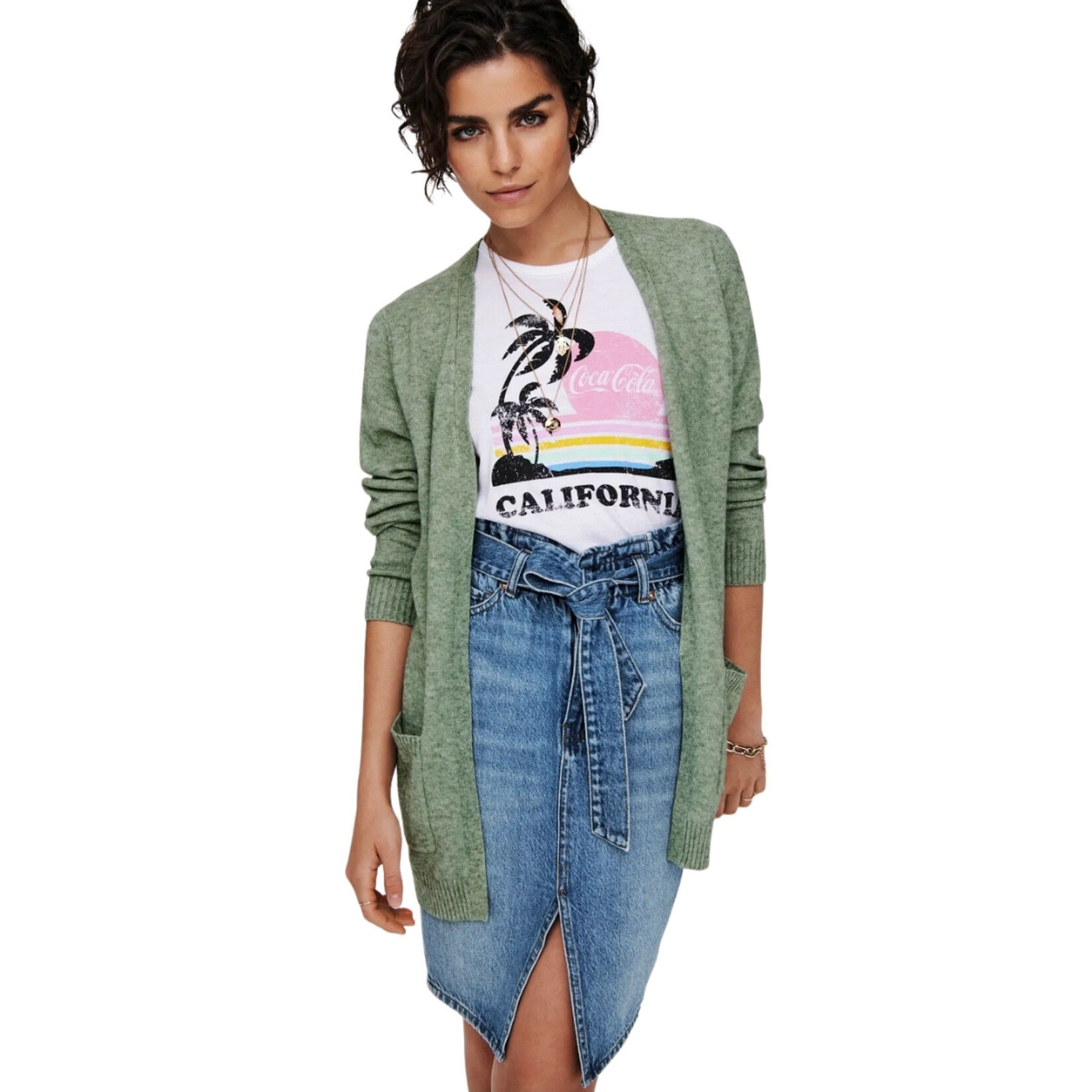 Only Lizzy Open Cardi - Basil