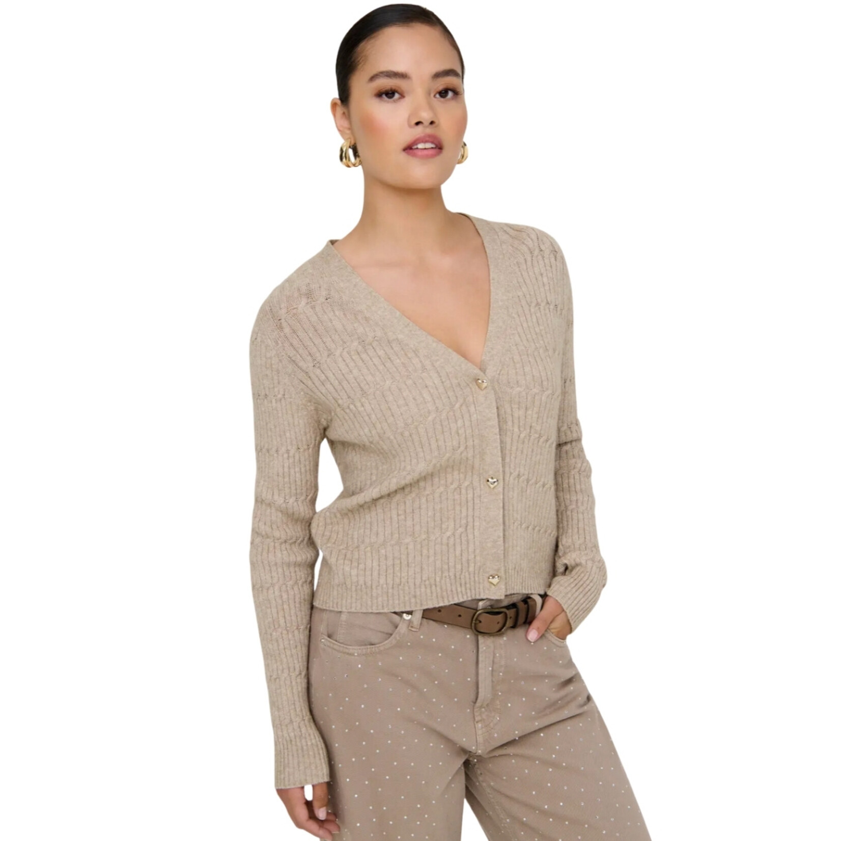 Only Katia V-Neck Cardi - Mocha