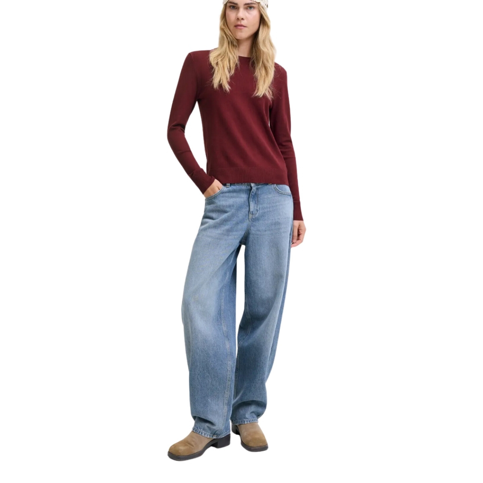 JJXX Celise Crew Neck Knit - Cabernet