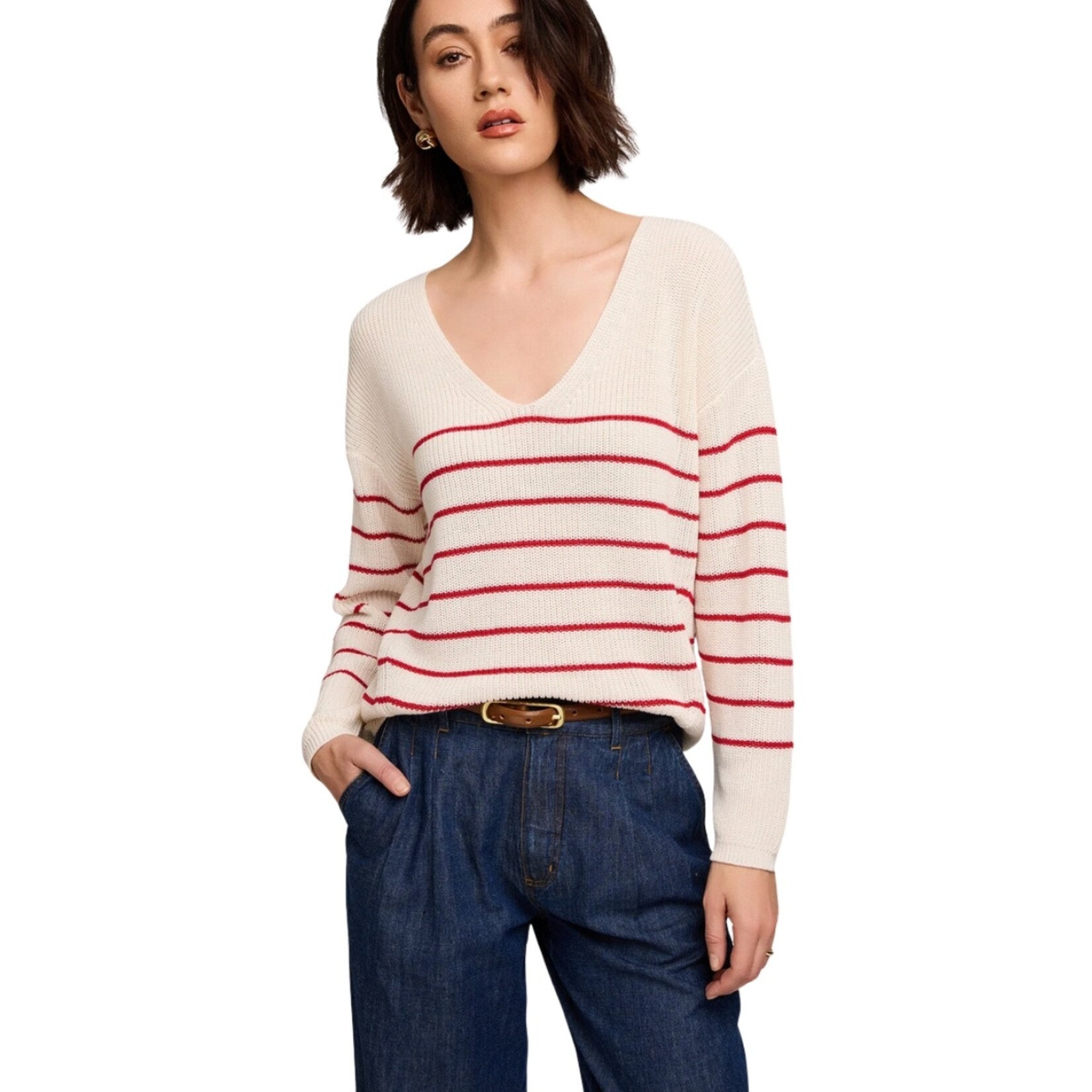 Gentle Fawn Tucker Striped V-Neck