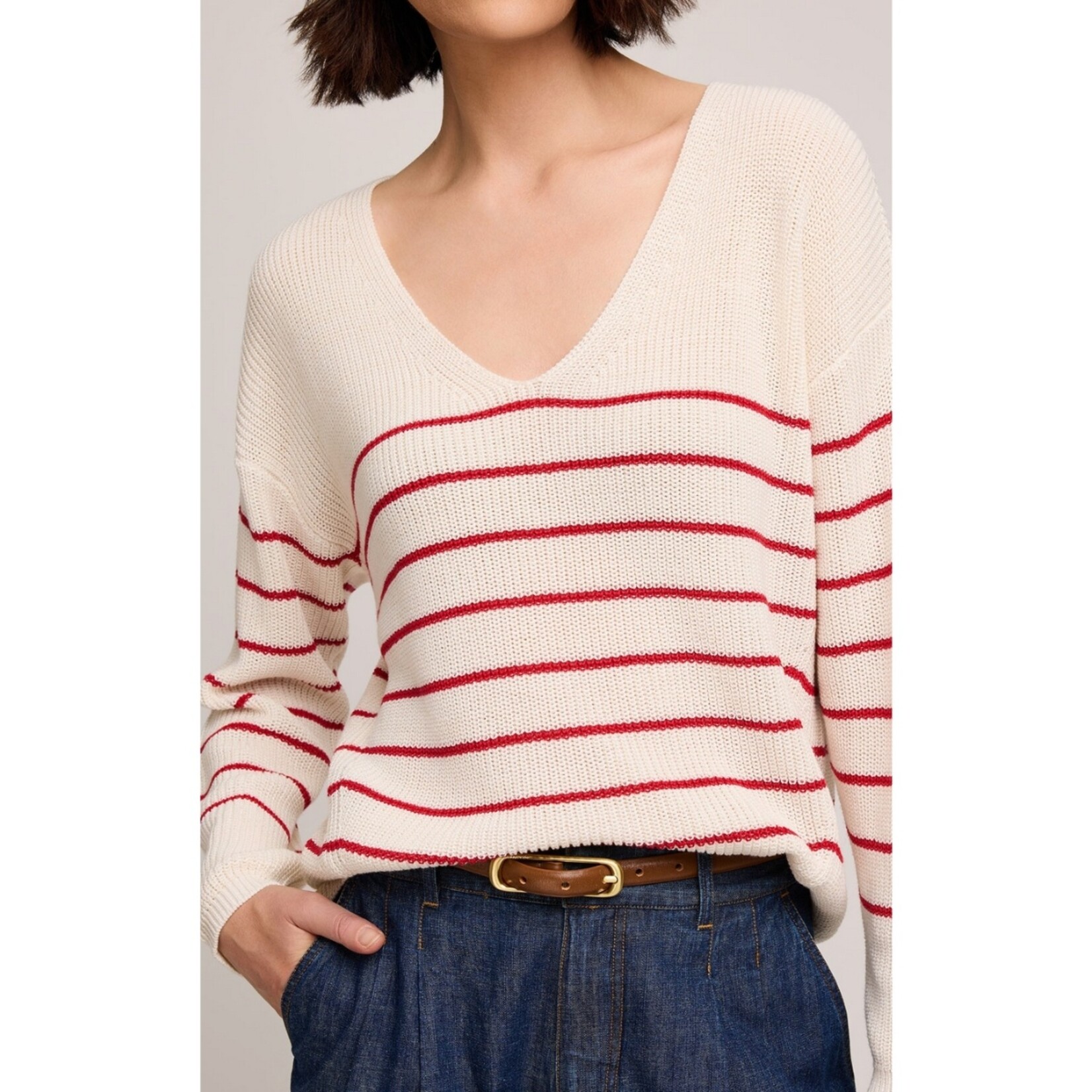 Gentle Fawn Tucker Striped V-Neck
