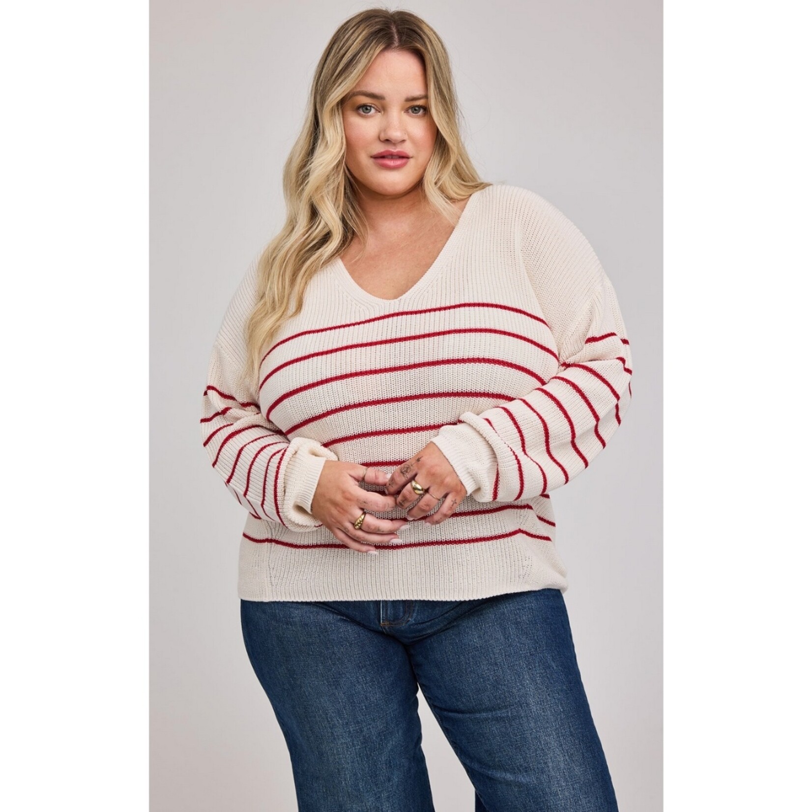 Gentle Fawn Tucker Striped V-Neck