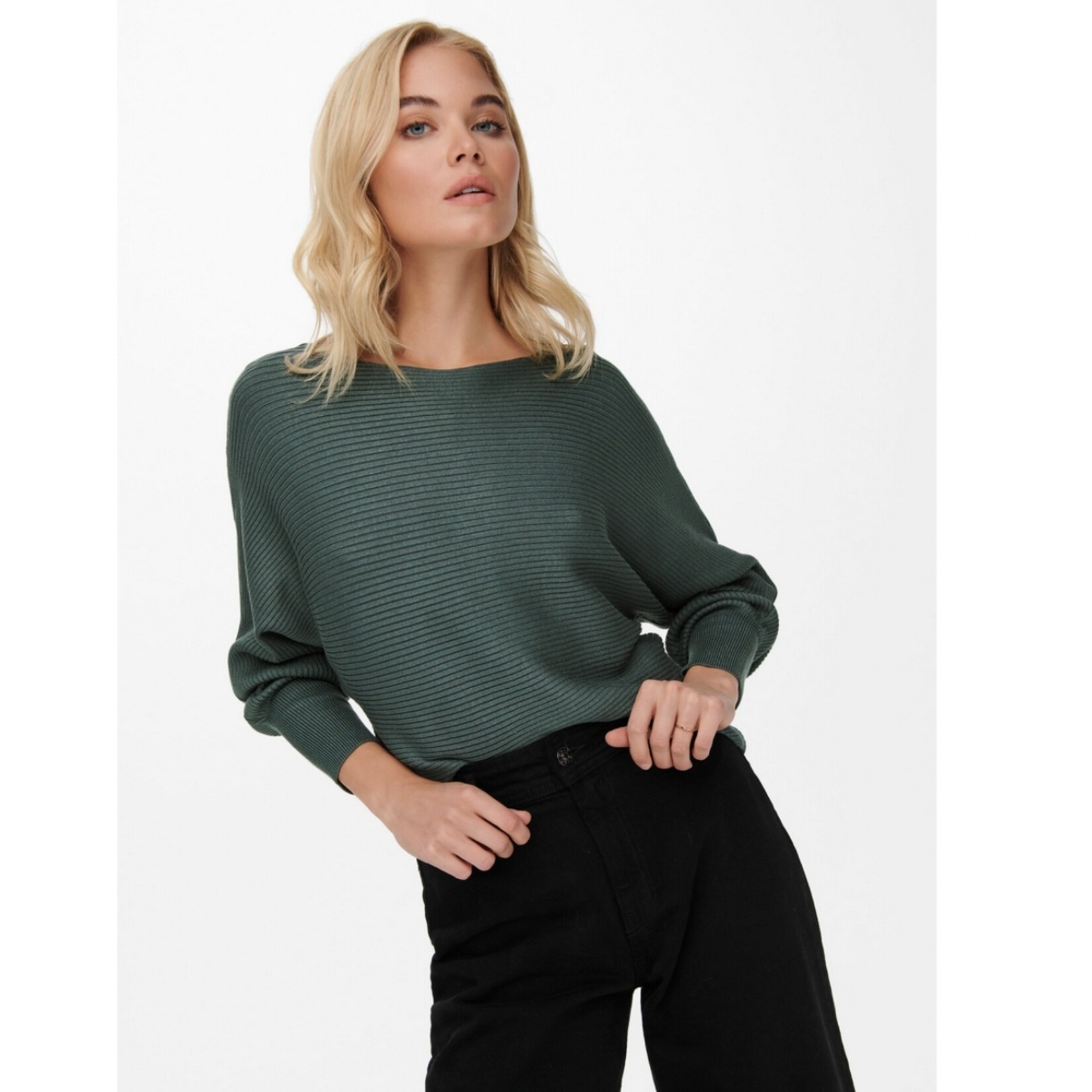 Only Addison Boatneck Rib Knit - Balsam