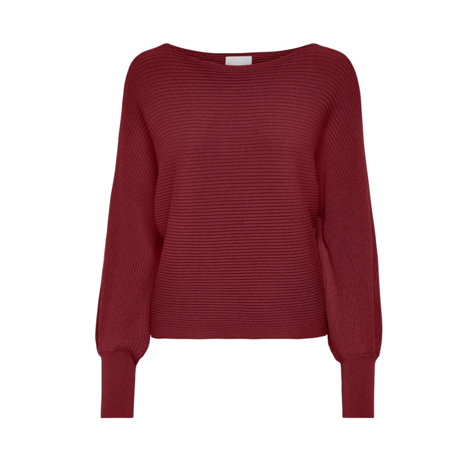 Only Addison Boatneck Rib Knit - Cabernet
