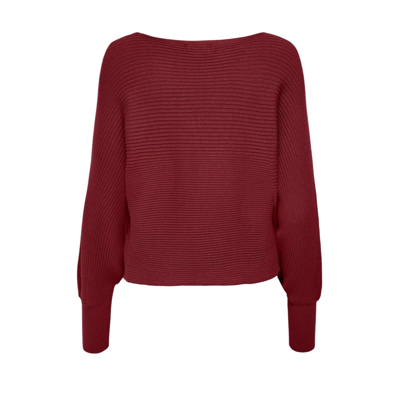 Only Addison Boatneck Rib Knit - Cabernet