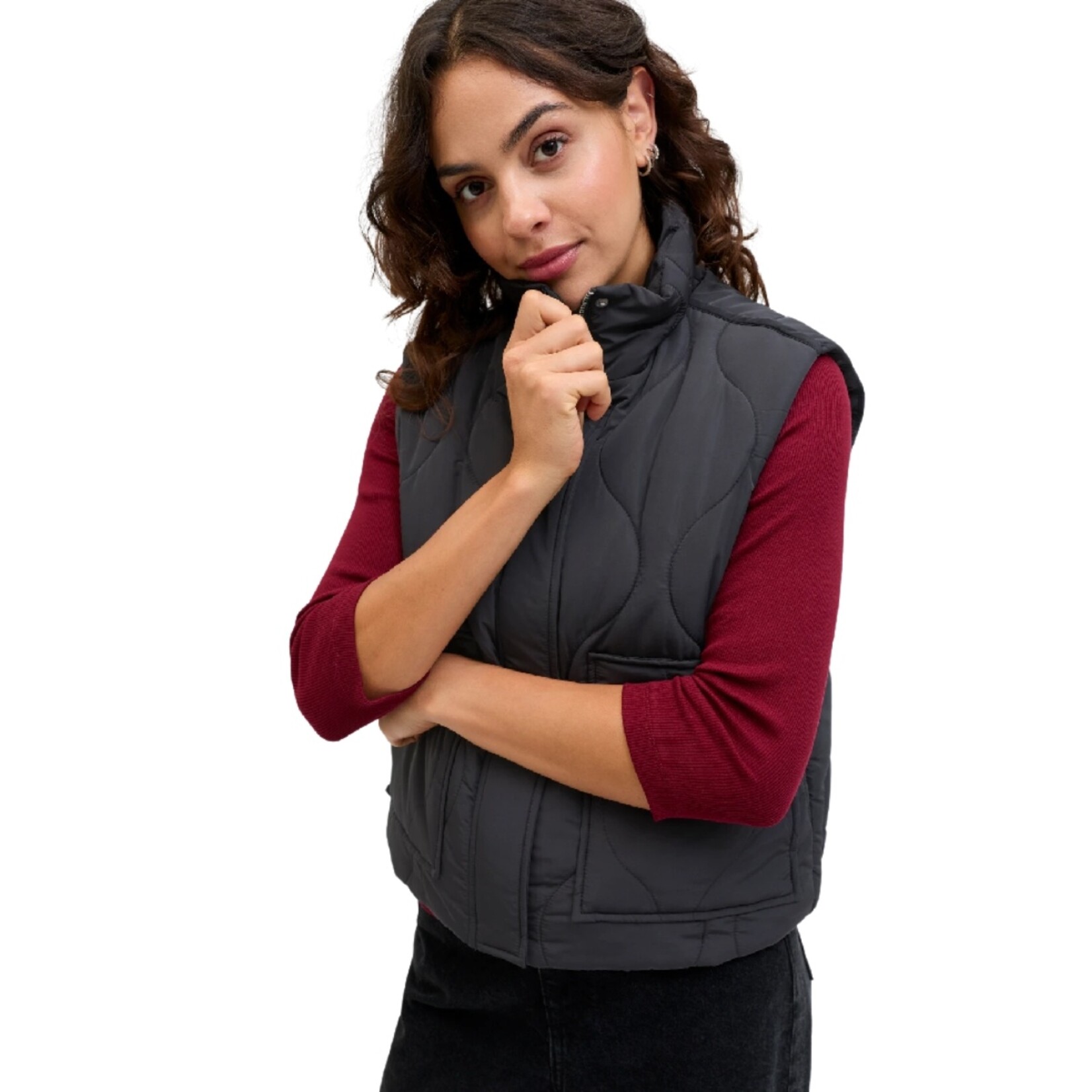 JJXX Serena Quilted Vest - Black
