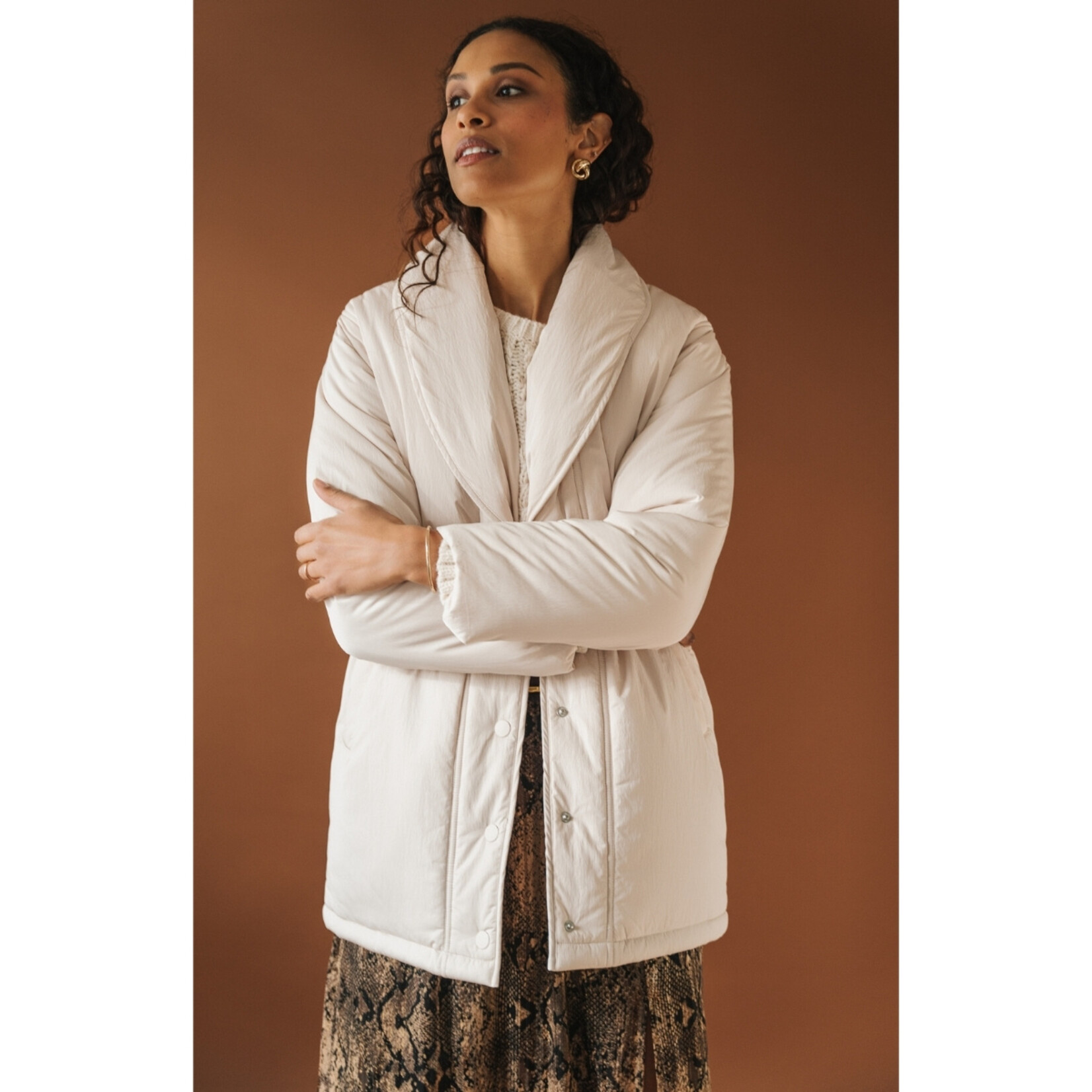 Gentle Fawn Davis Quilted Coat - Cream