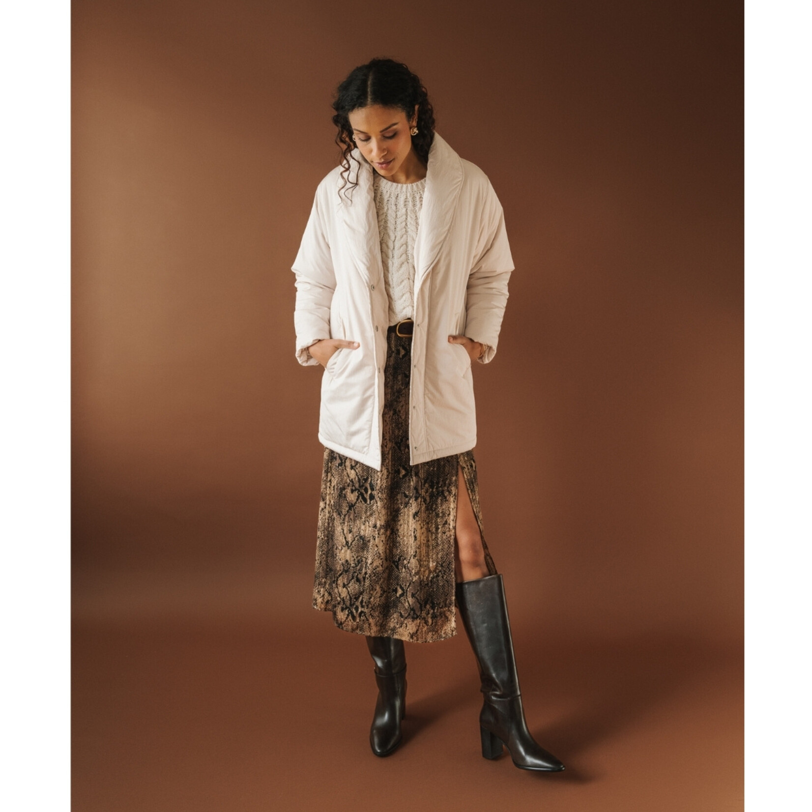 Gentle Fawn Davis Quilted Coat - Cream