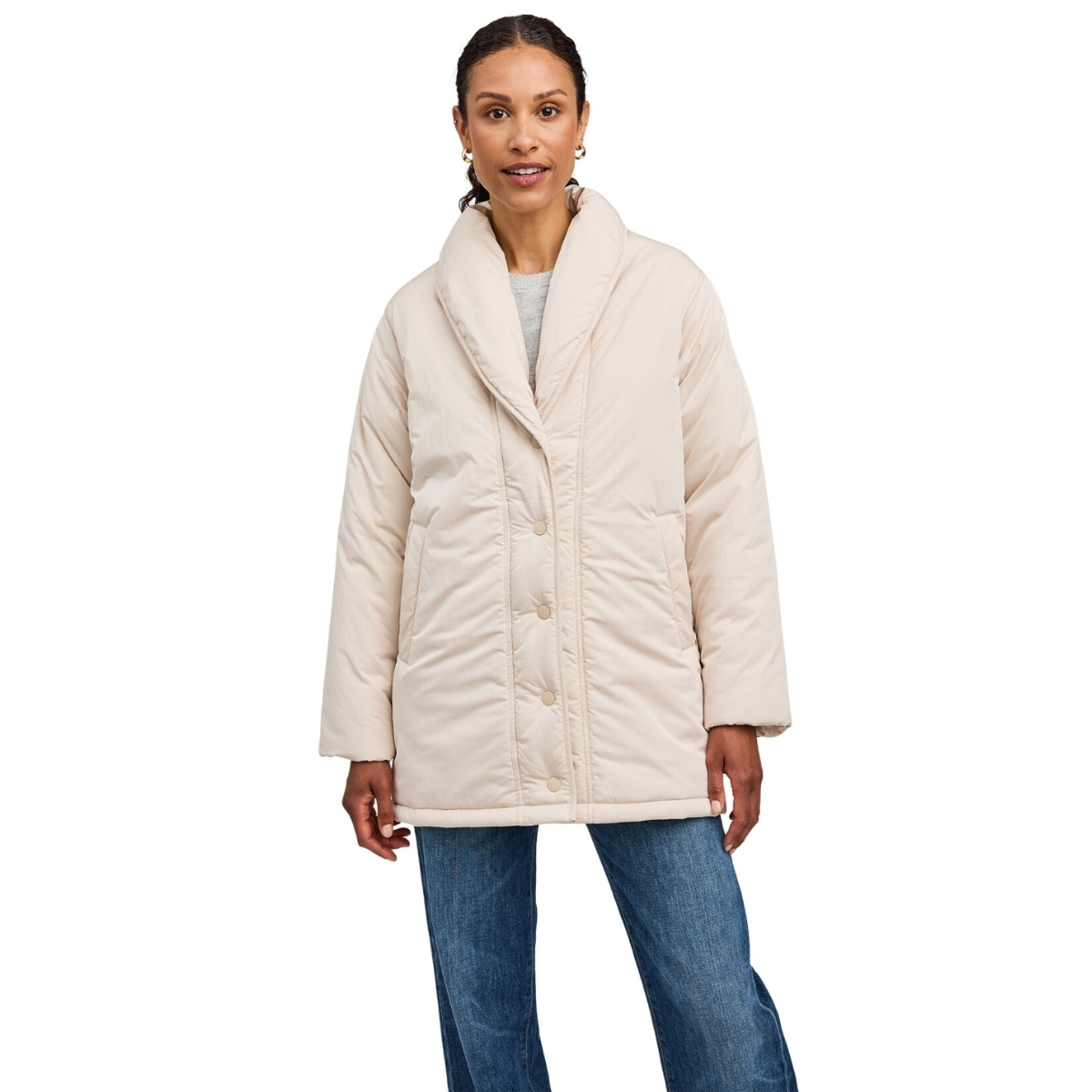 Gentle Fawn Davis Quilted Coat - Cream