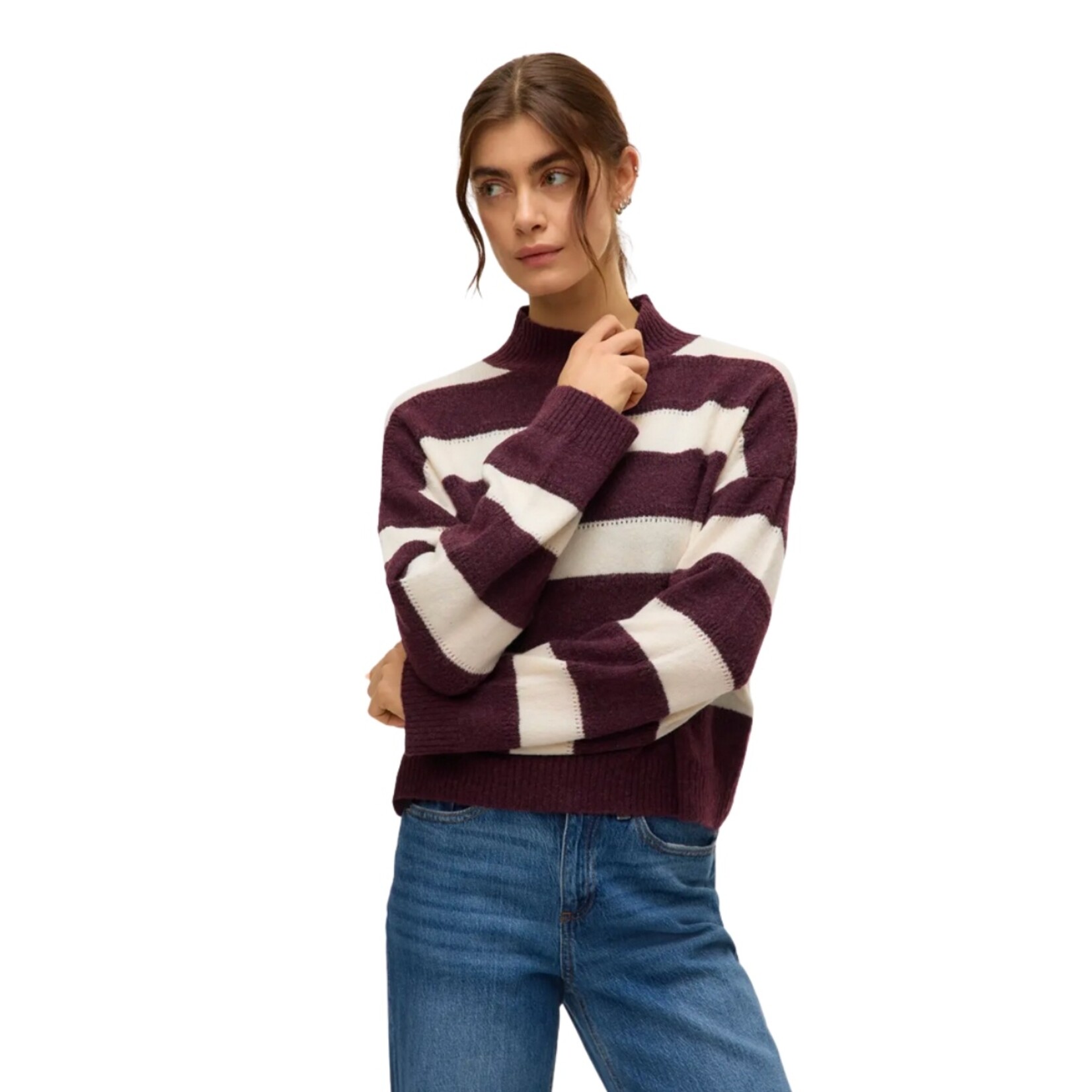 Vero Moda Milo Striped Mock Neck Knit