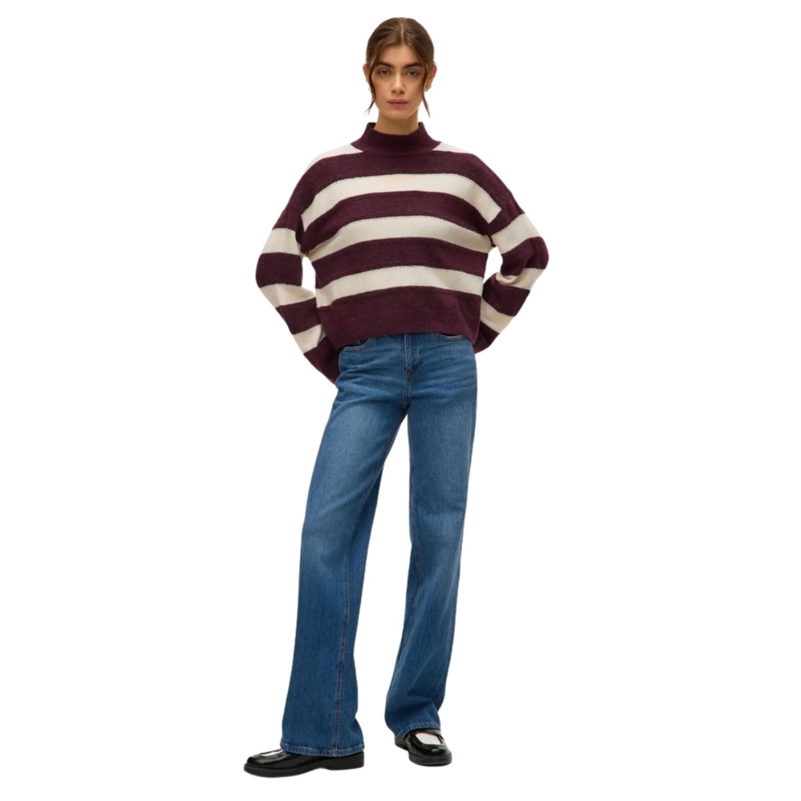 Vero Moda Milo Striped Mock Neck Knit