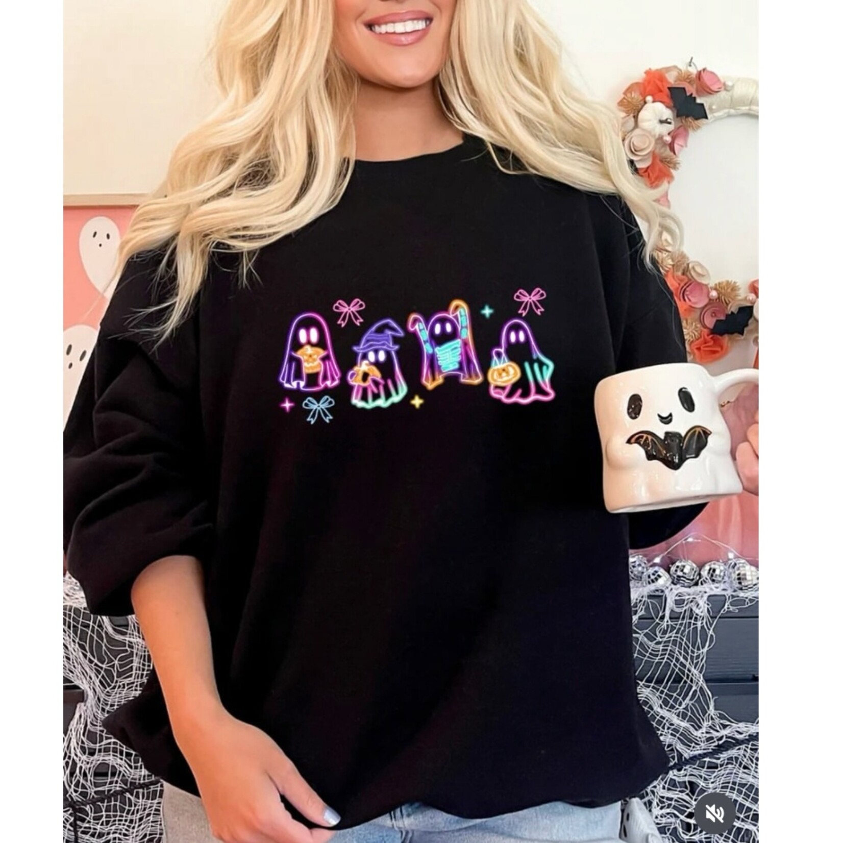 Wild Melon Designs Neon Ghosts Crew Sweatshirt