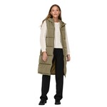 Only Britt Long Puffer Vest - Stone Gray