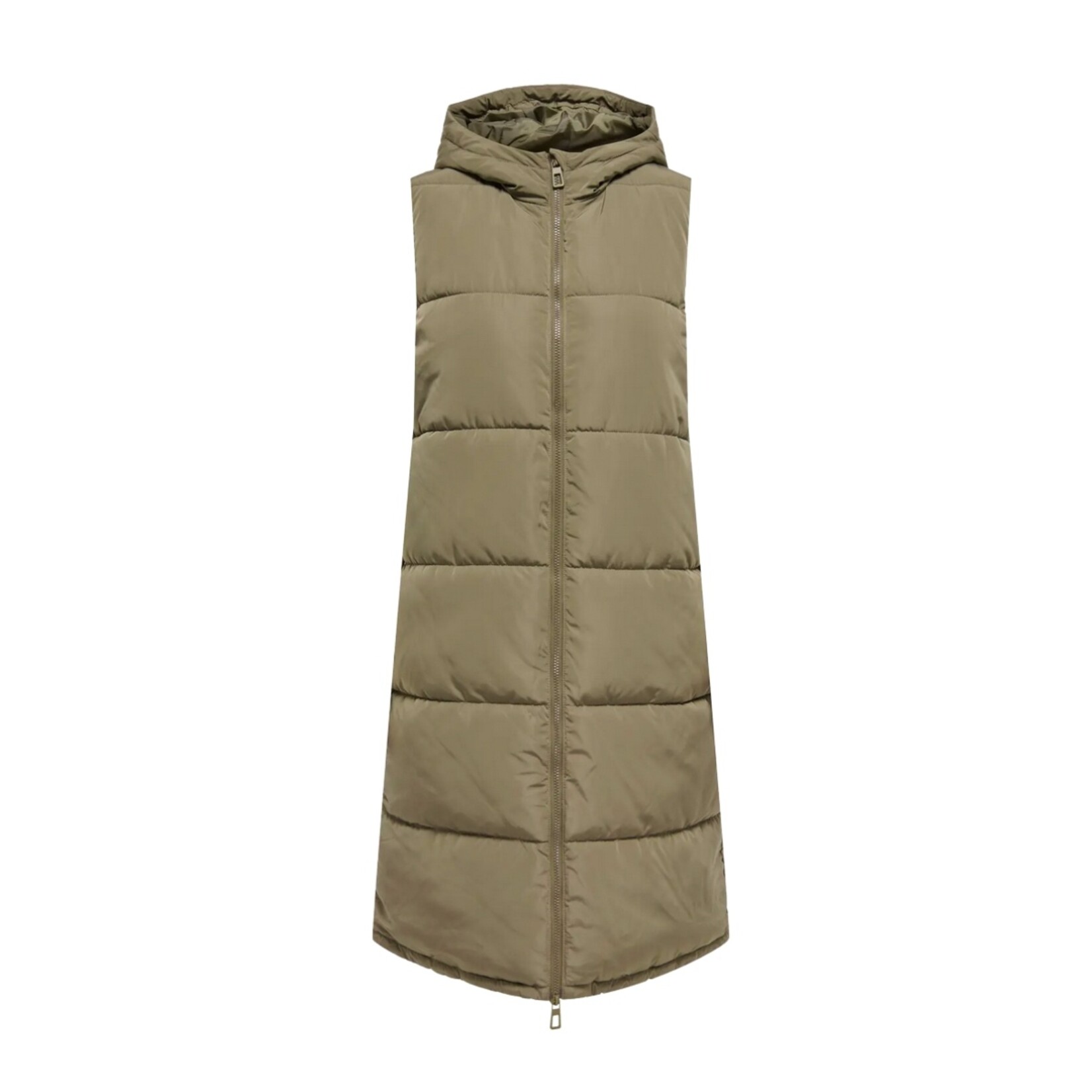 Only Britt Long Puffer Vest - Sage Wood