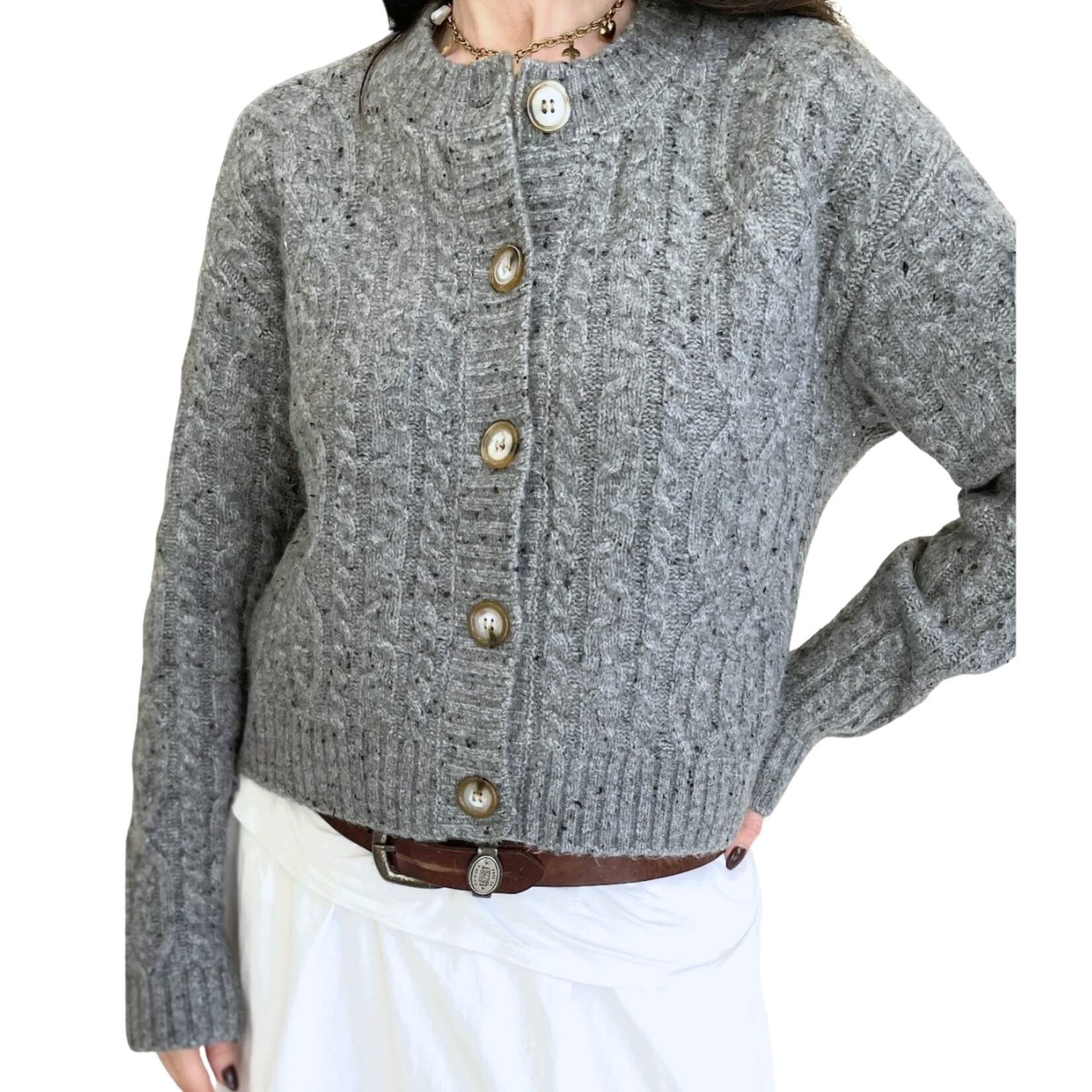Wren Cable Knit Crew Cardi