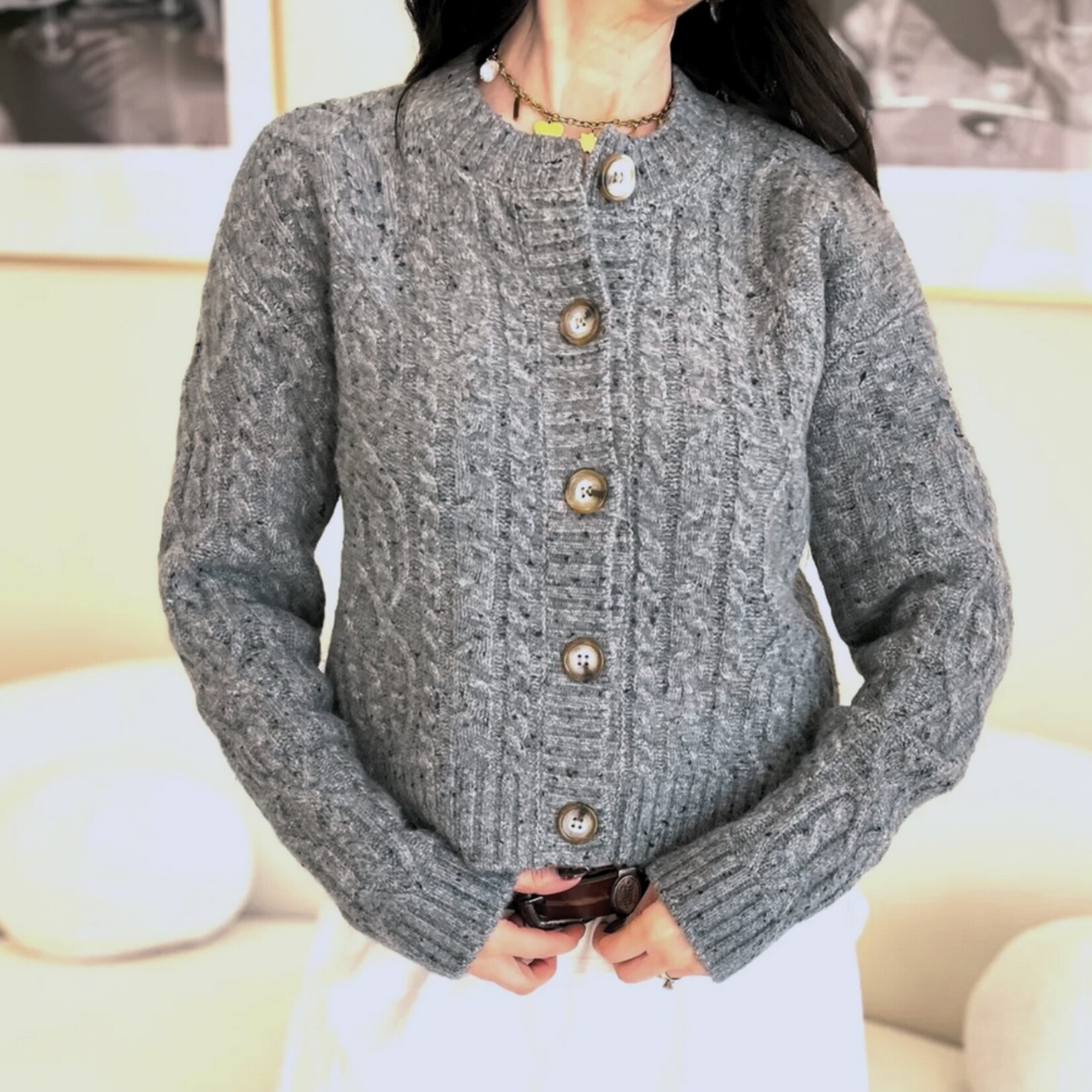 Wren Cable Knit Crew Cardi
