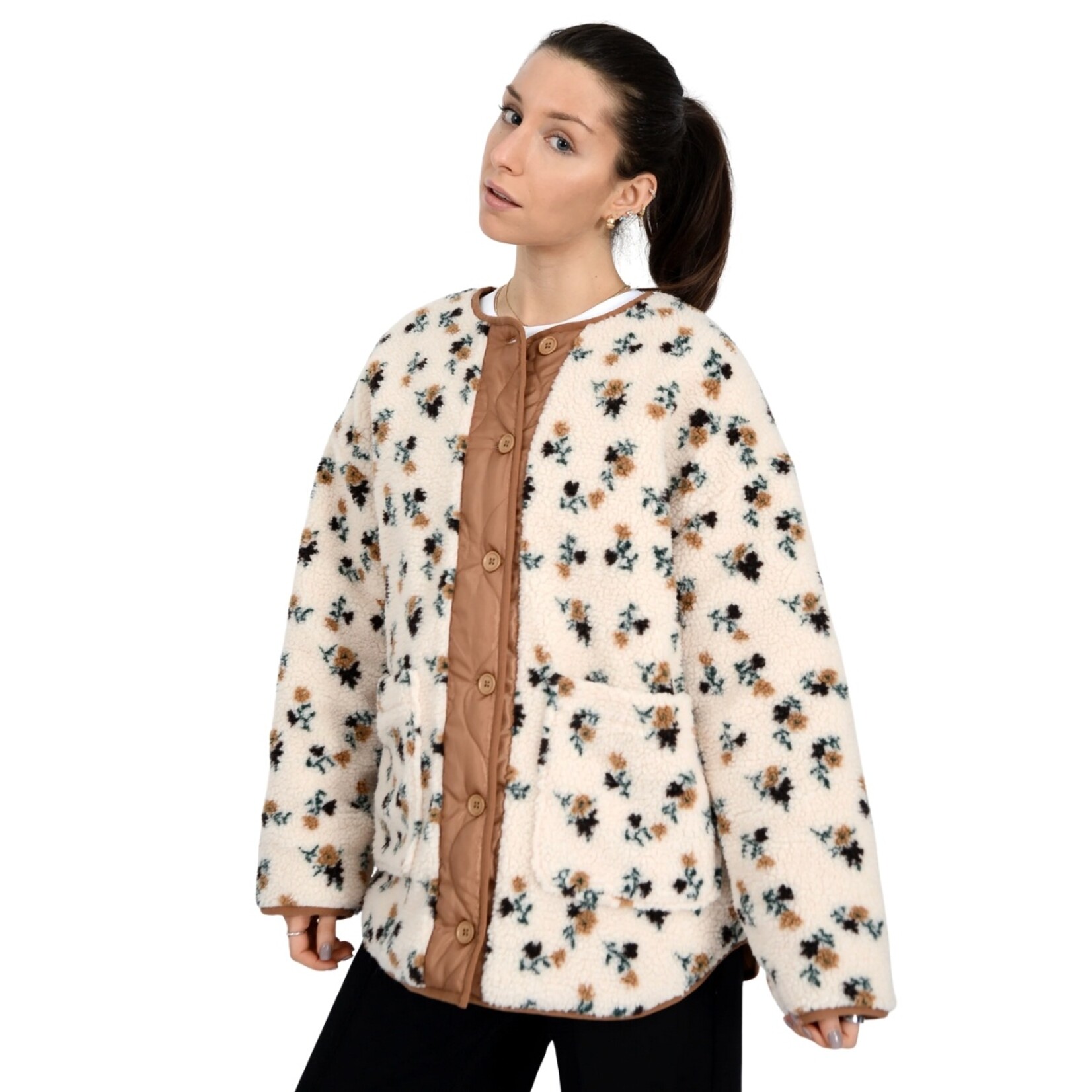 Sophia Floral Sherpa Jacket
