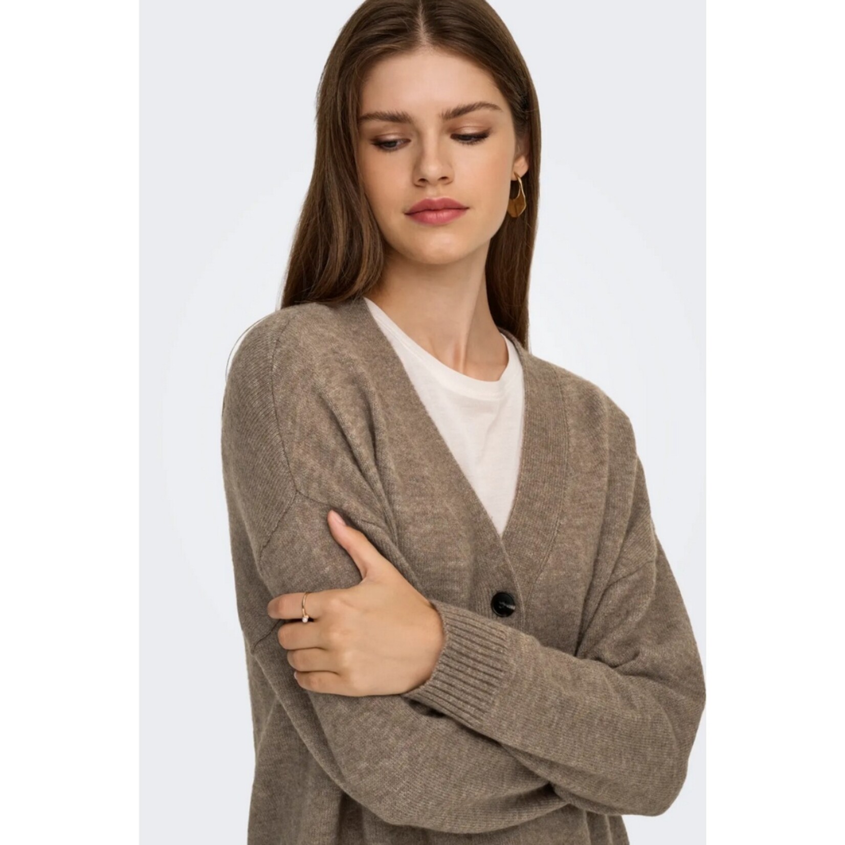 Only Whitney V-Neck Cardigan - Walnut