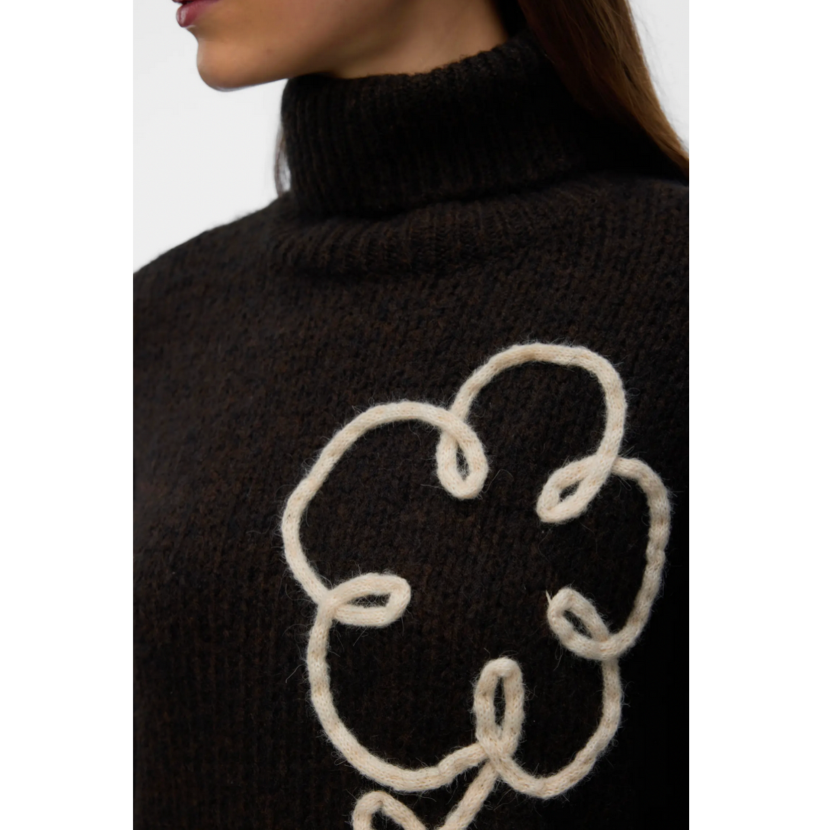 Vero Moda Flora Rollneck Knit - Chocolate