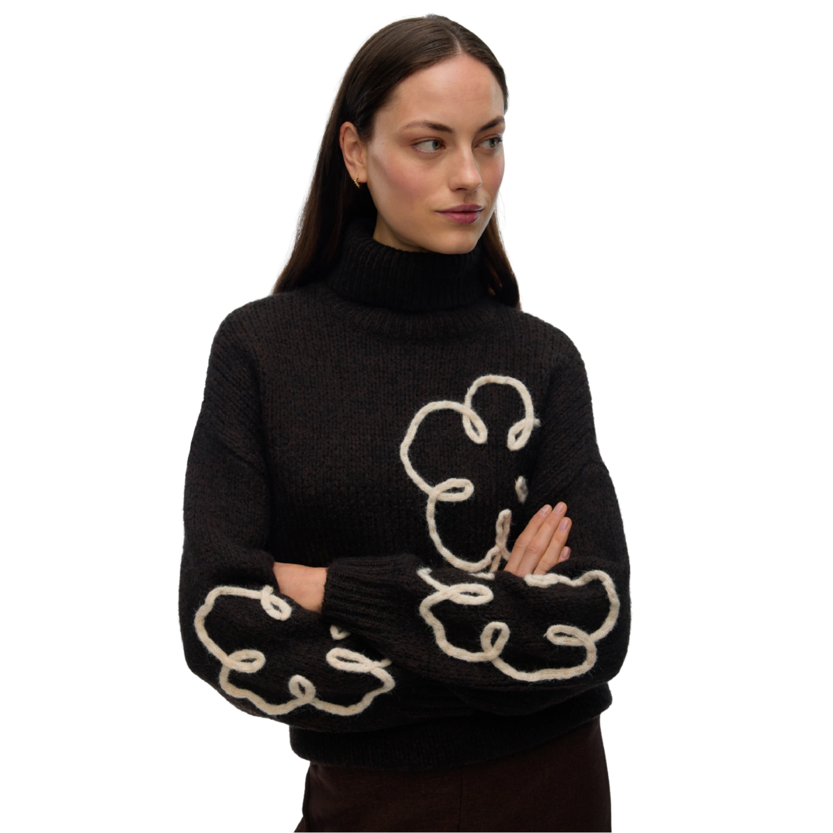 Vero Moda Flora Rollneck Knit - Chocolate