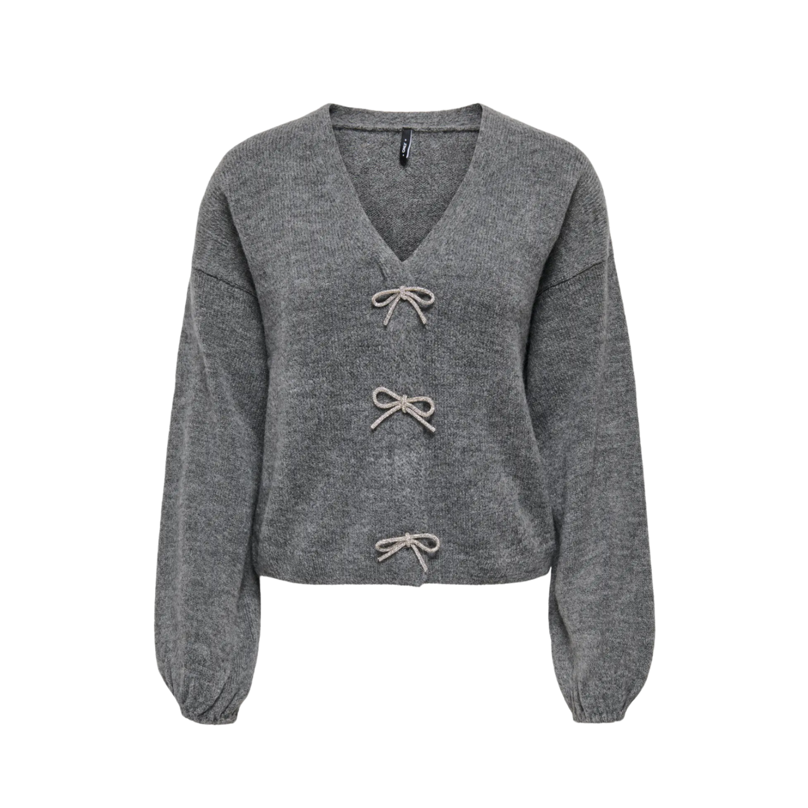 Only Adele Bow Knit Cardi - Grey