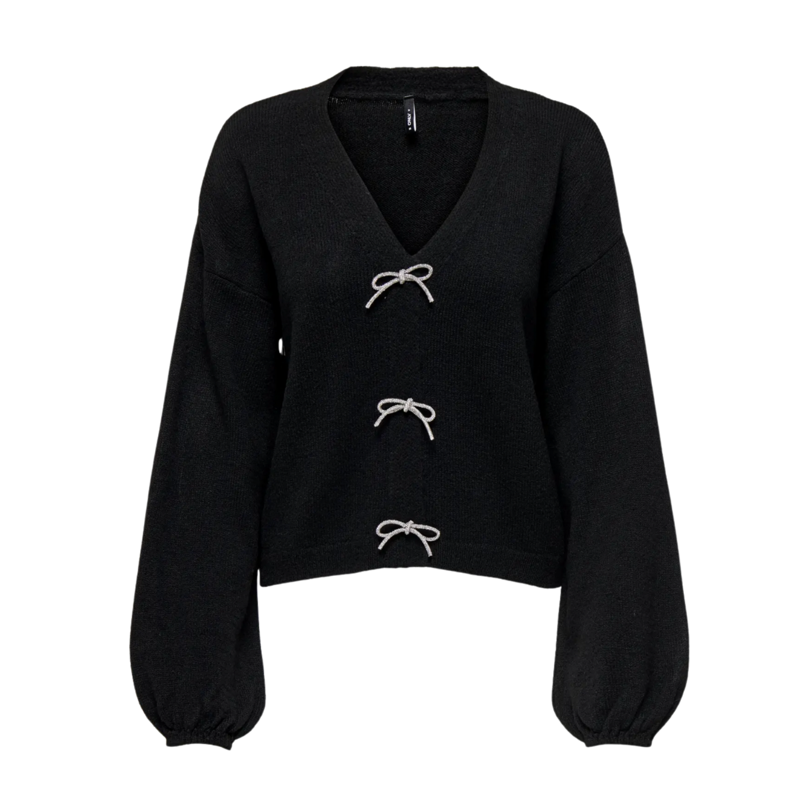 Only Adele Bow Knit Cardi - Black