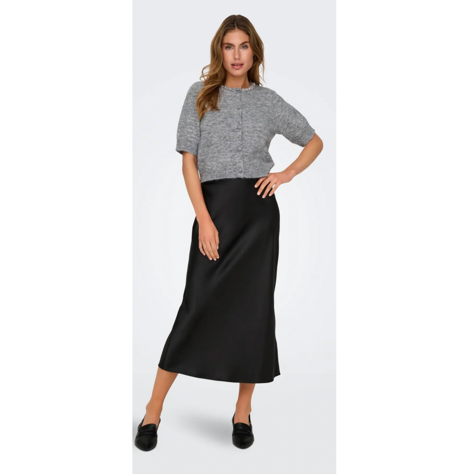 JDY Frost Embellished Cardigan - Grey