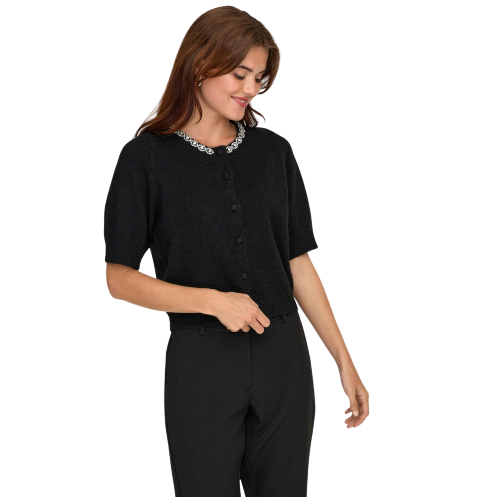 JDY Frost Embellished  Cardigan - Black