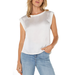 Liverpool Nina Sleeveless Mix Top - Whipped Cream