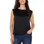 Liverpool Nina Sleeveless Mix Top - Black