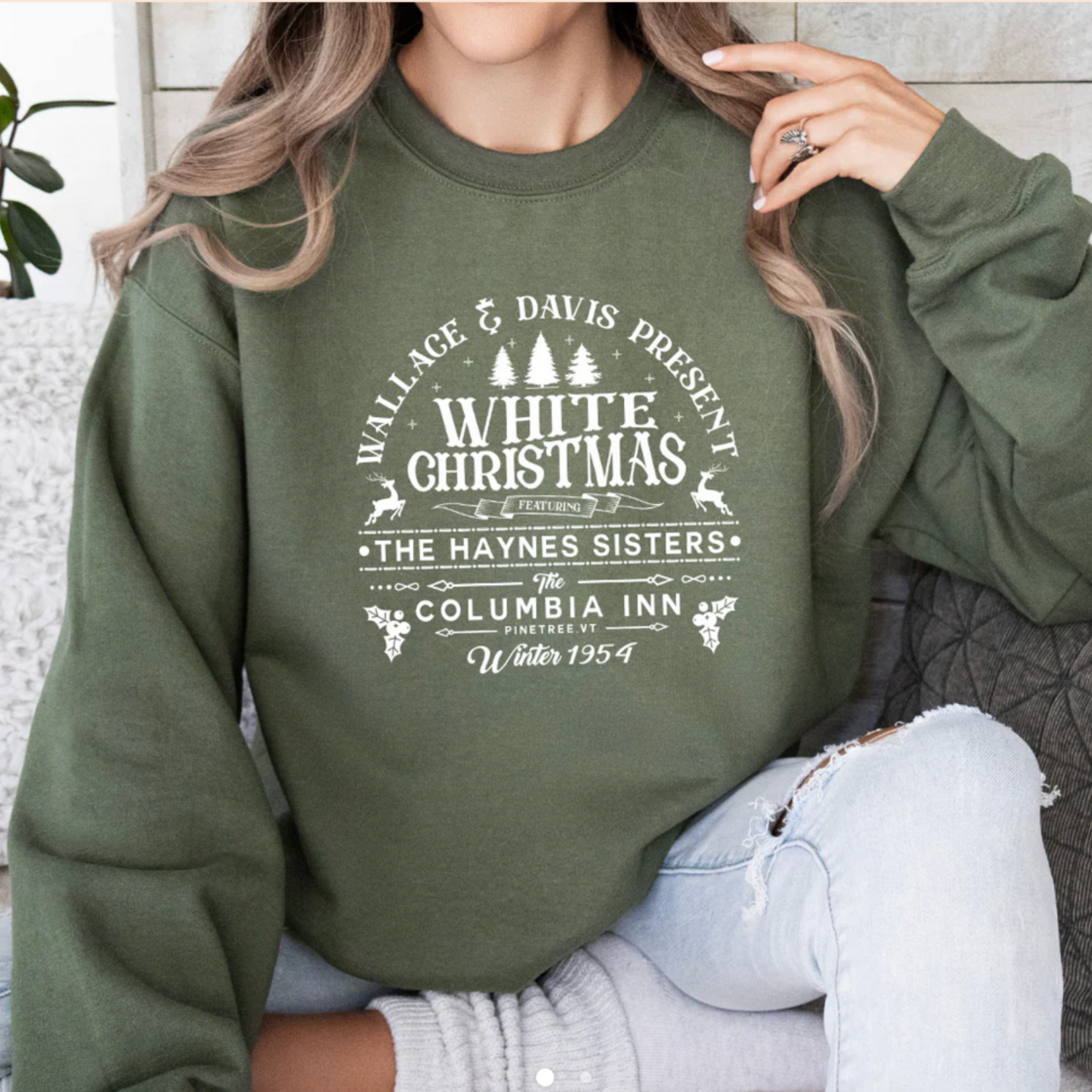 Wild Melon Designs White Christmas Crew Sweatshirt