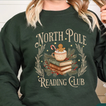 Wild Melon Designs North Pole Reading Club Crew Neck Sweatshirt