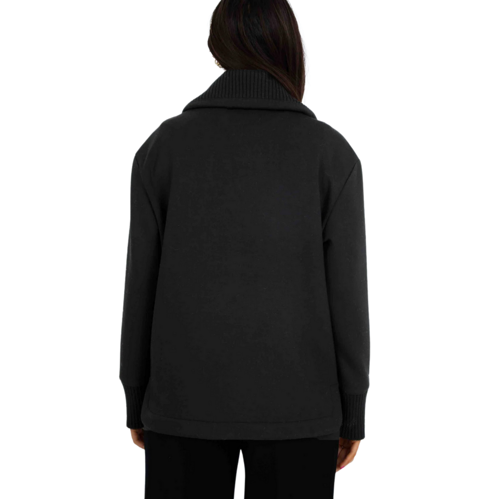 Ivy Soft Knit Zip Up - Black