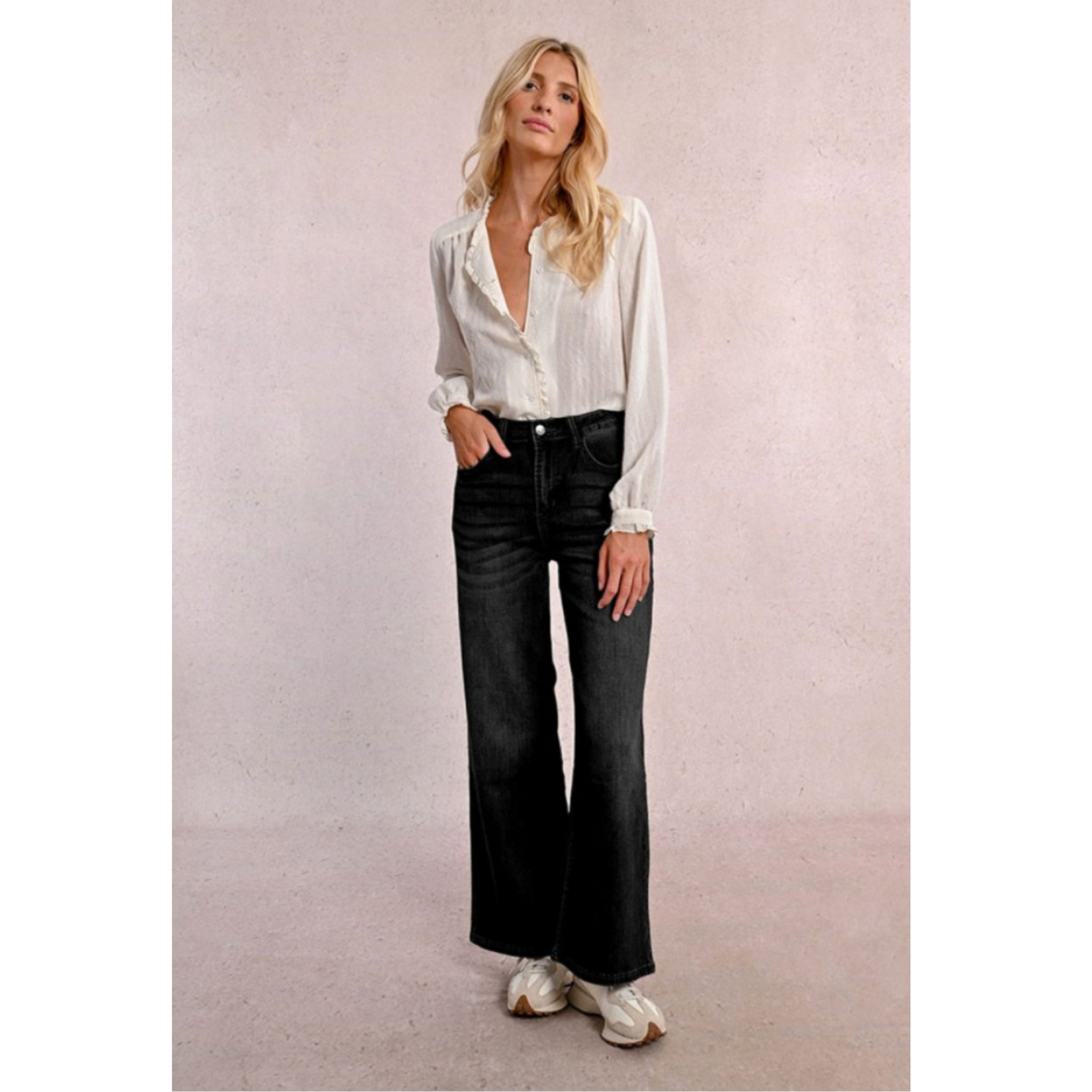 Molly Bracken Mica Wide Leg Denim - Black