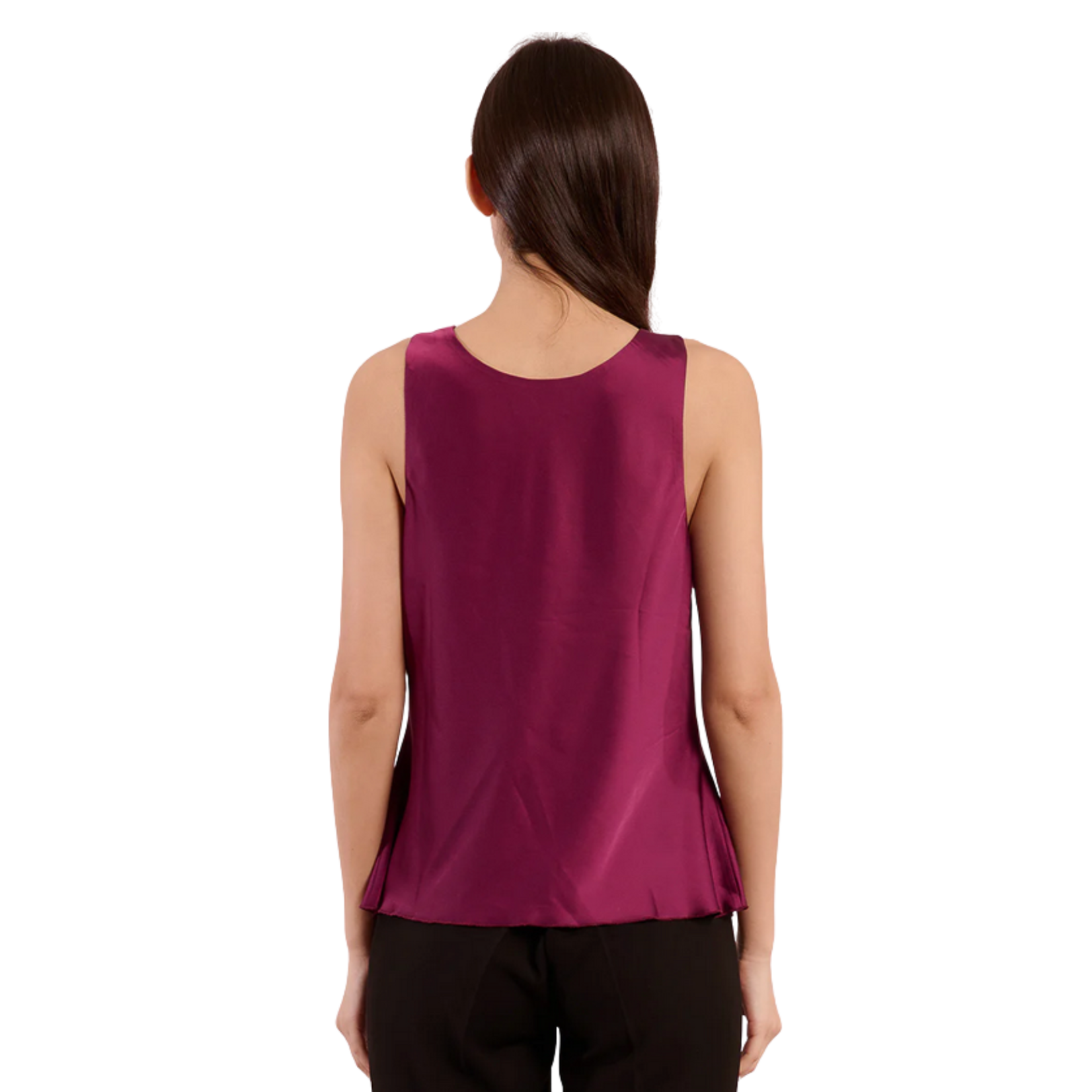 Molly Bracken Violet Satin Cowl Neck Top - MULBERRY