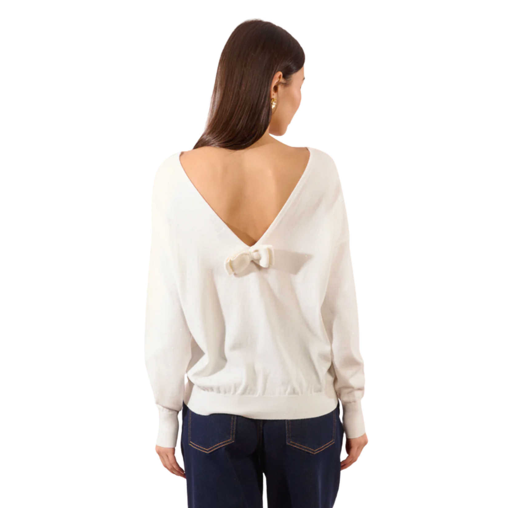 Molly Bracken Aurelia Deep-V Bow Knit
