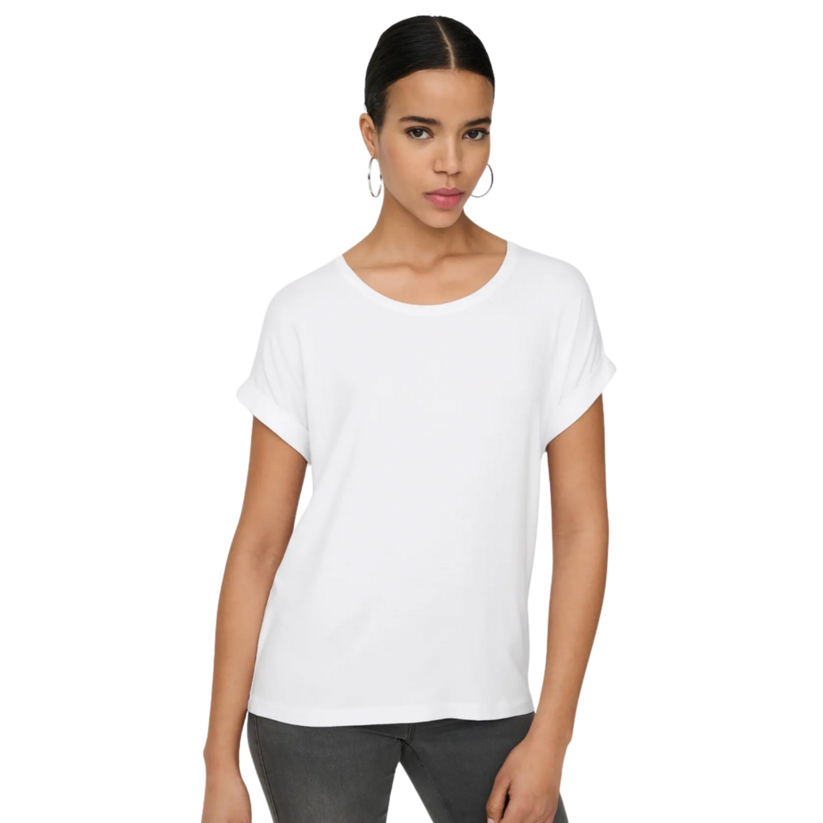 Only Moster Cuffed Tee - White