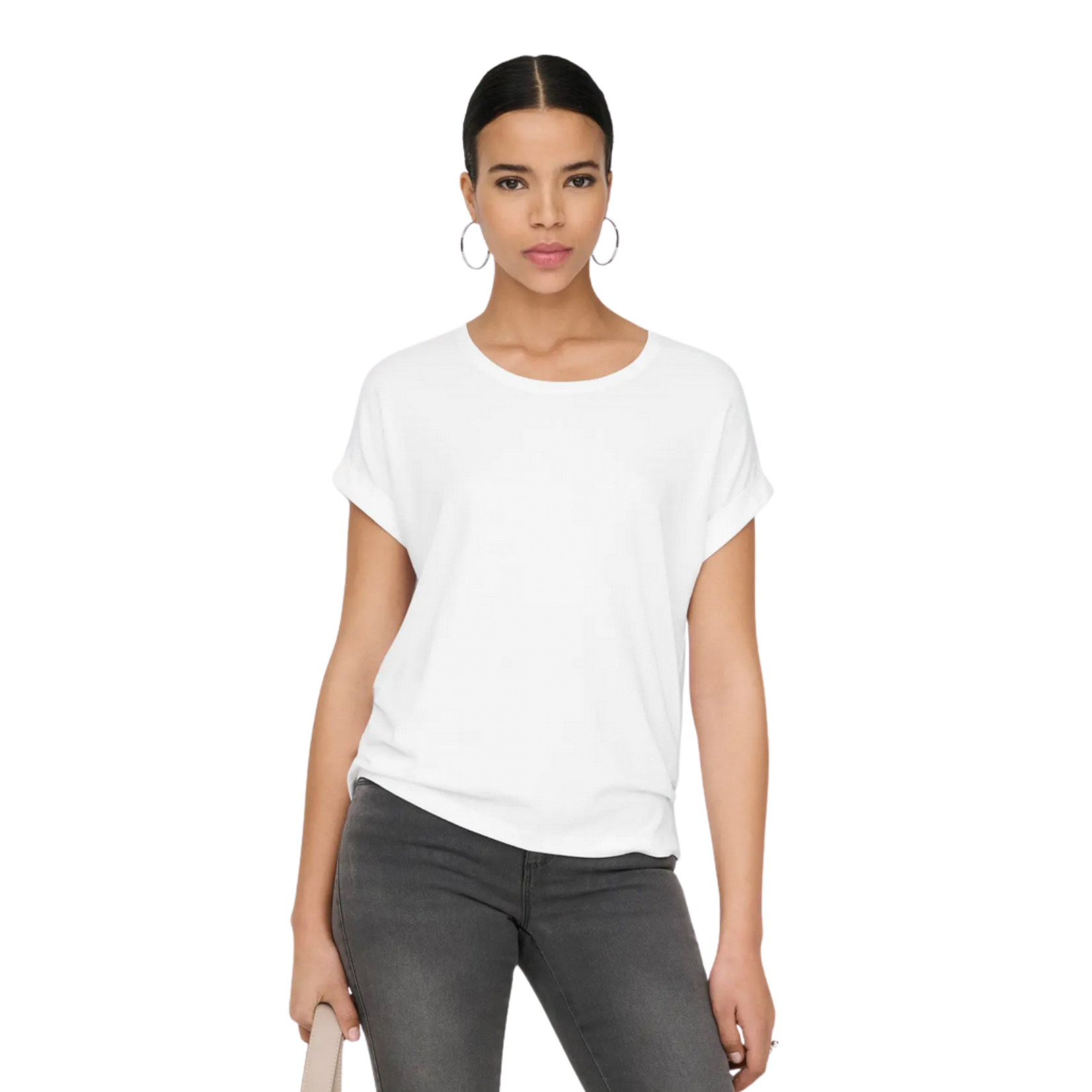 Only Moster Cuffed Tee - White