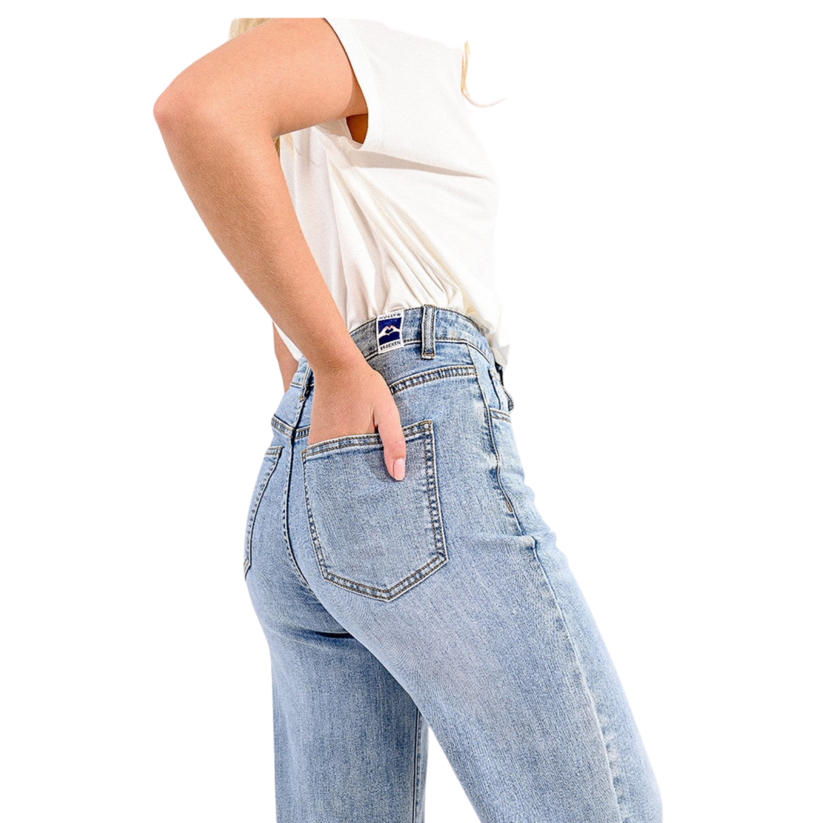 Molly Bracken Mica Wide Leg Denim - Light Blue