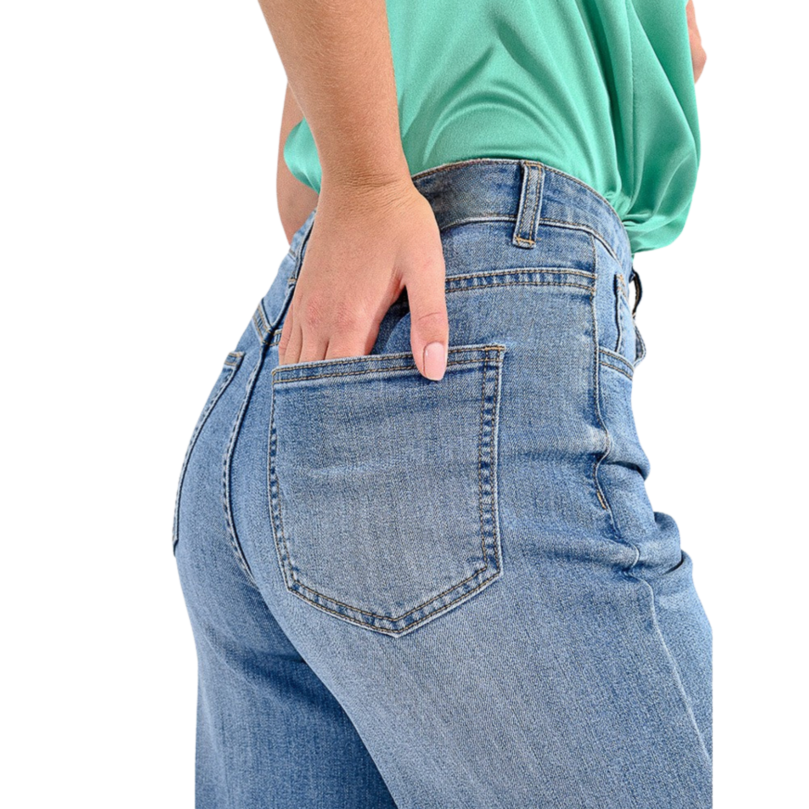 Molly Bracken Mica Wide Leg Denim - Mid Blue