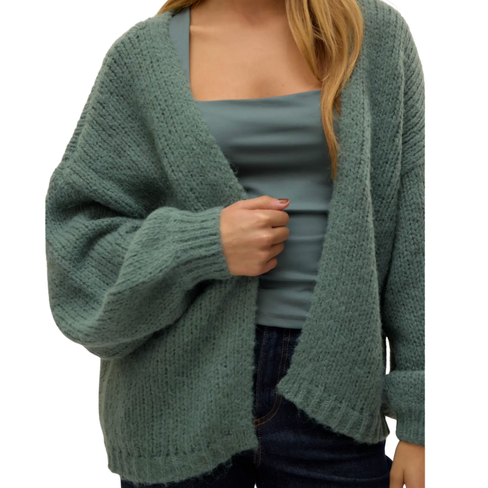 Vero Moda Loft Open Cardigan - Laurel Wreath