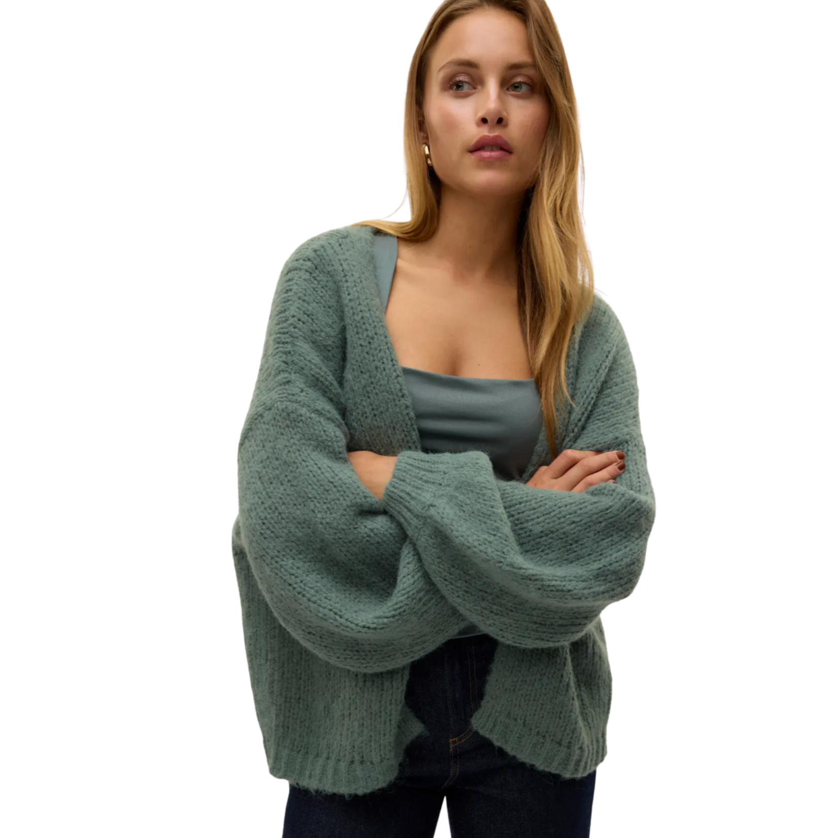 Vero Moda Loft Open Cardigan - Laurel Wreath