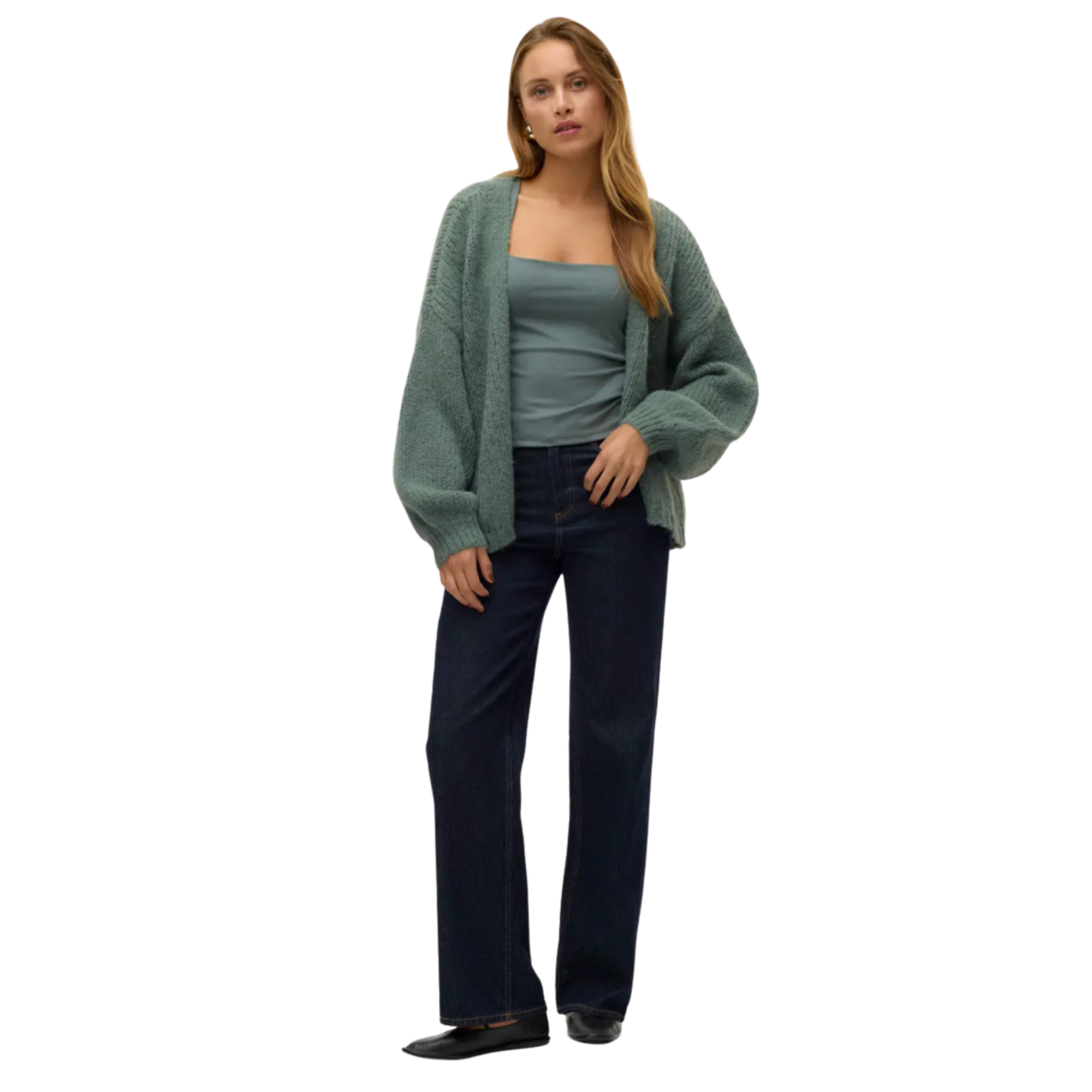 Vero Moda Loft Open Cardigan - Laurel Wreath