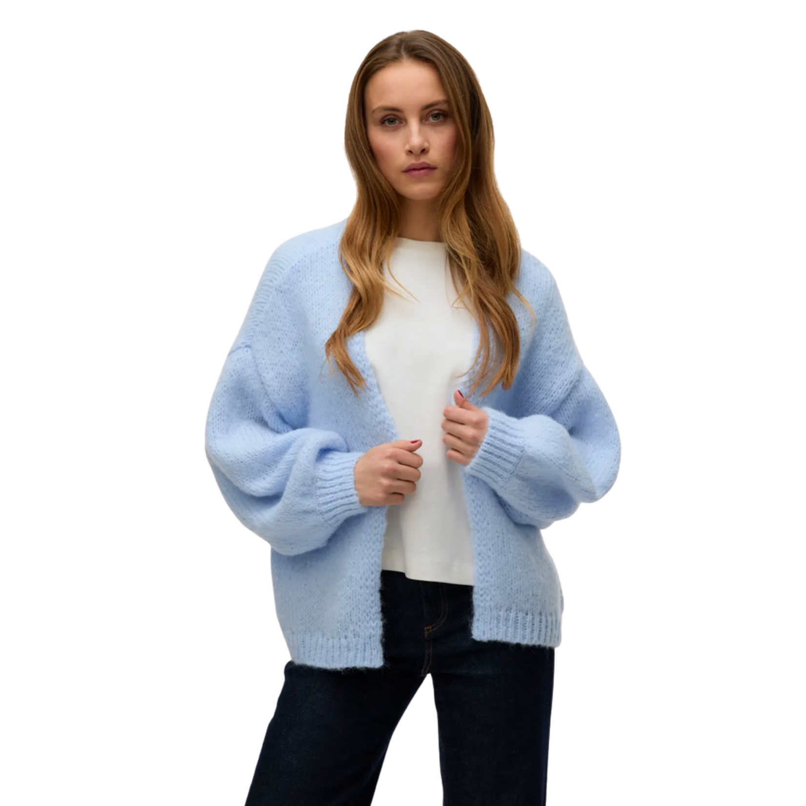 Vero Moda Loft Open Cardigan - Dusty Blue