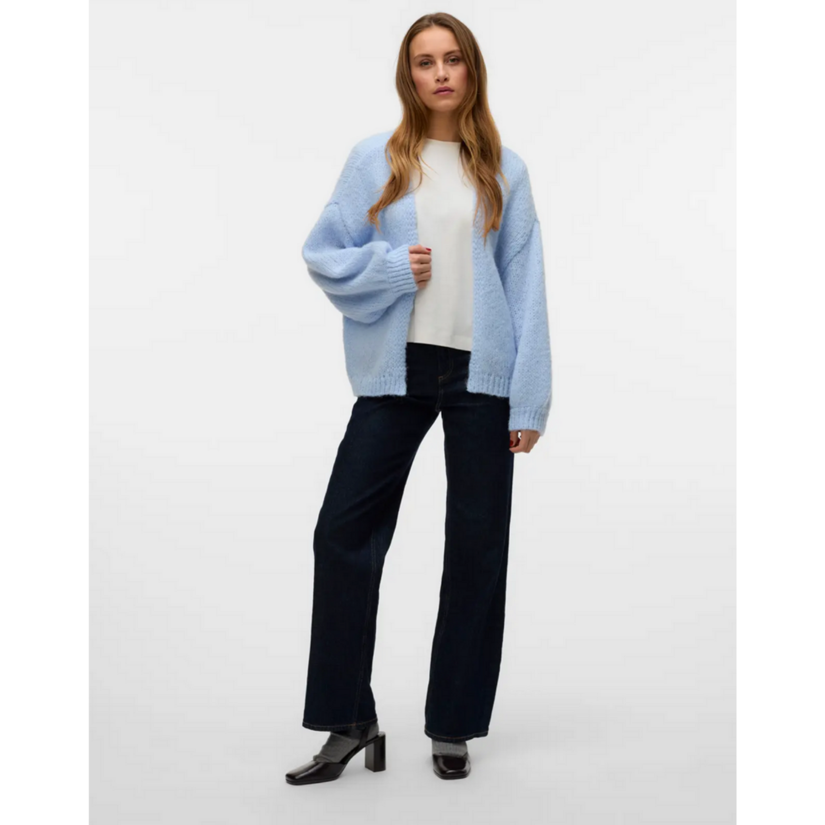 Vero Moda Loft Open Cardigan - Dusty Blue