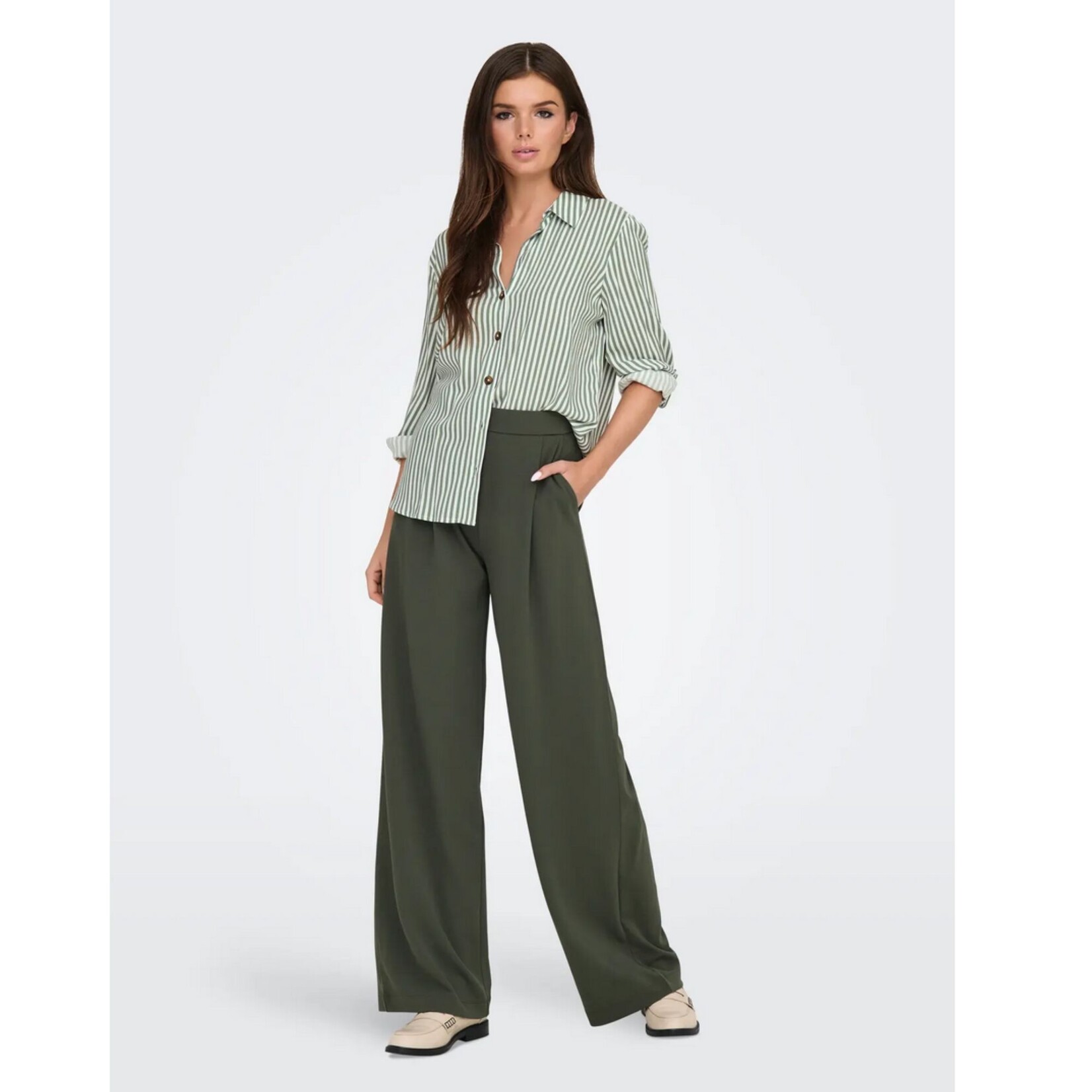 JDY Sydney Striped Top- Sea Spray