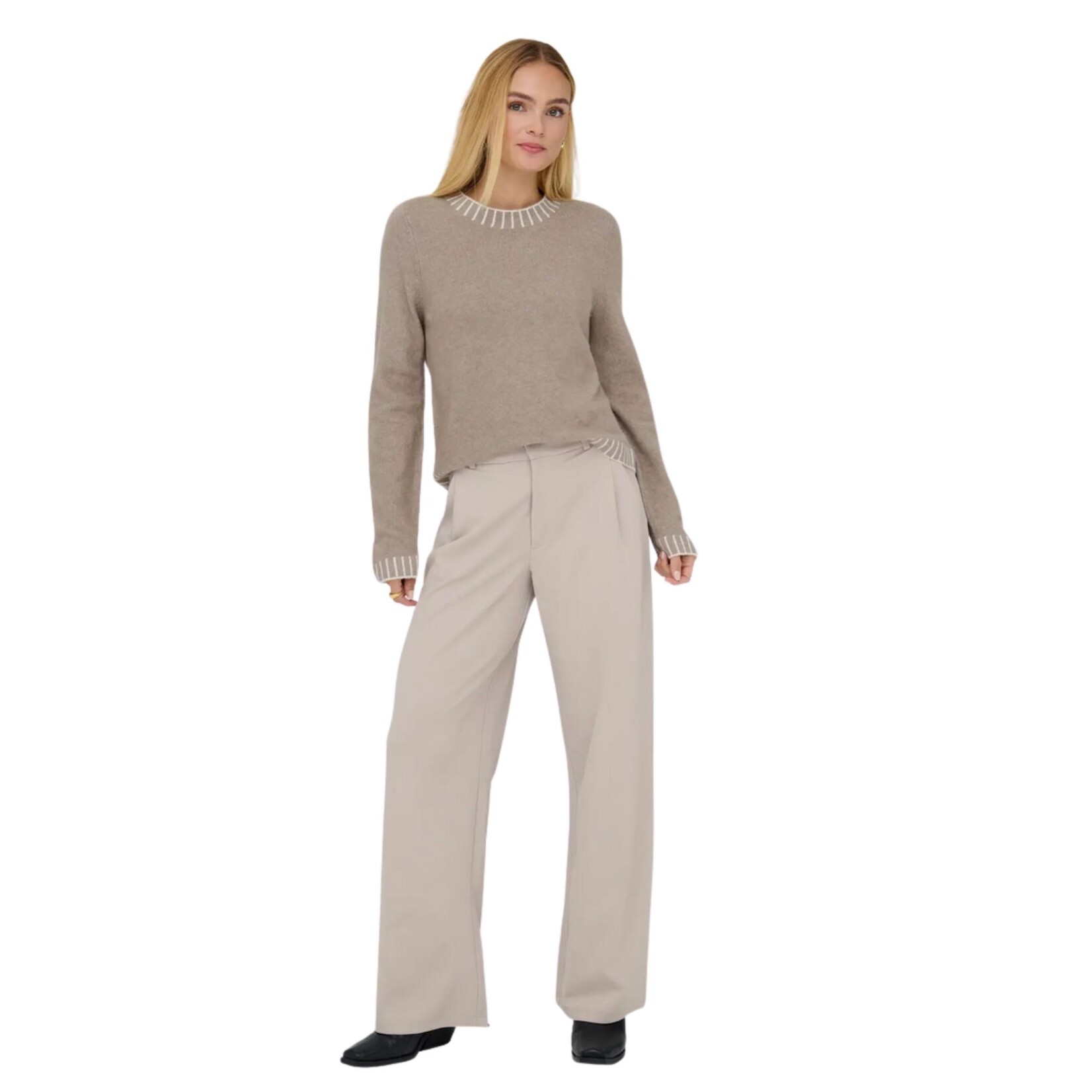 JDY Claire Easy Pant - Light Stone