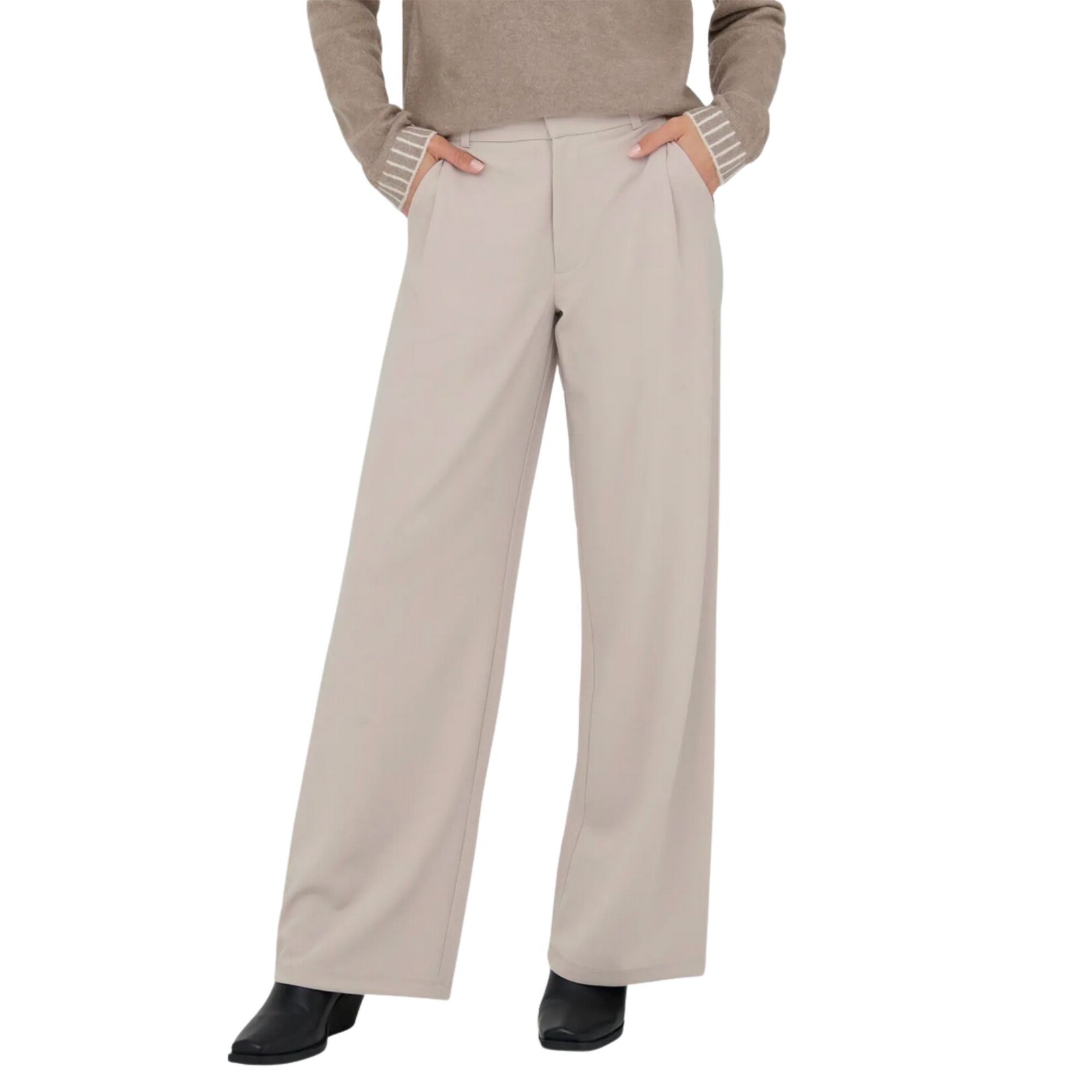 JDY Claire Easy Pant - Light Stone