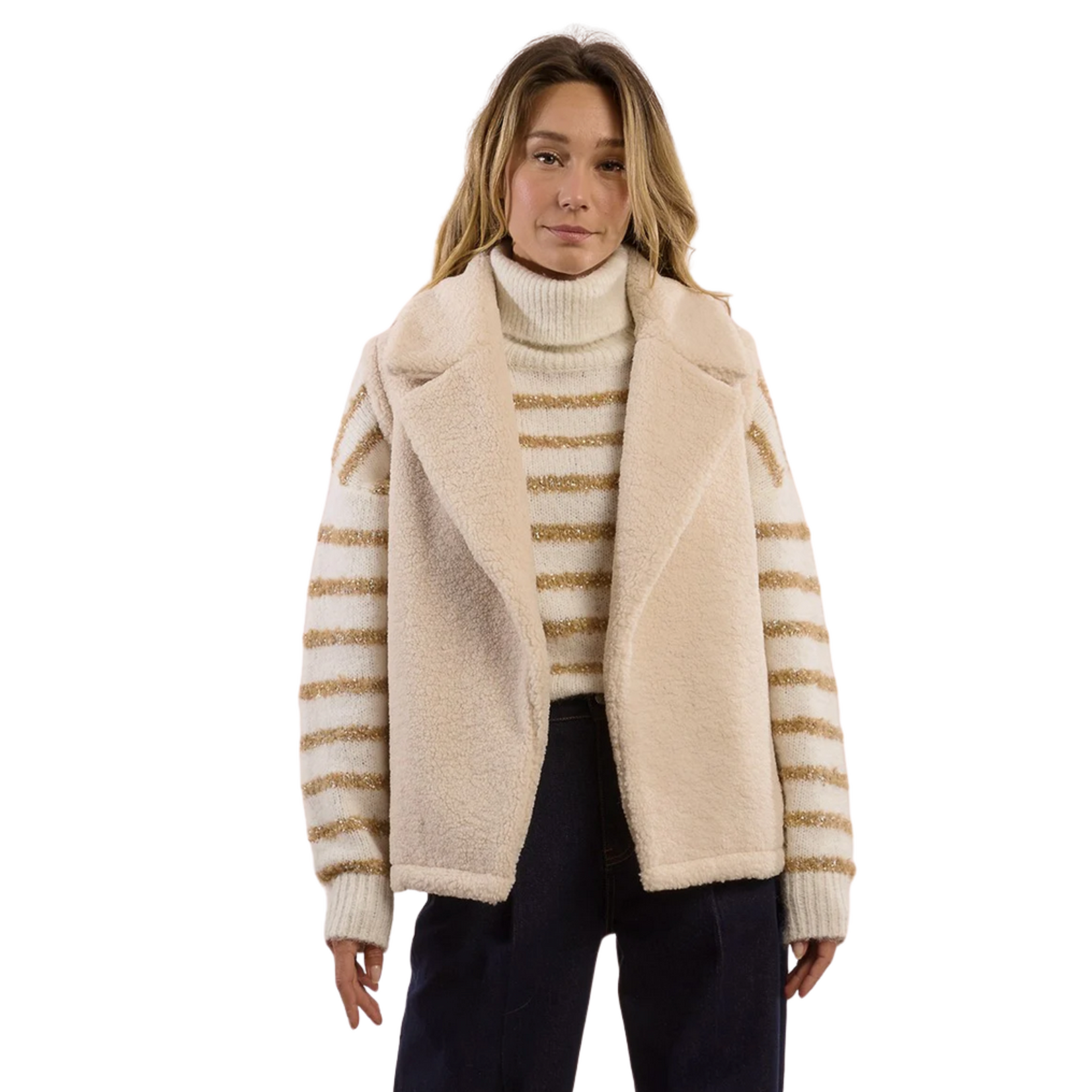 Molly Bracken Colby Teddy Vest - Cream