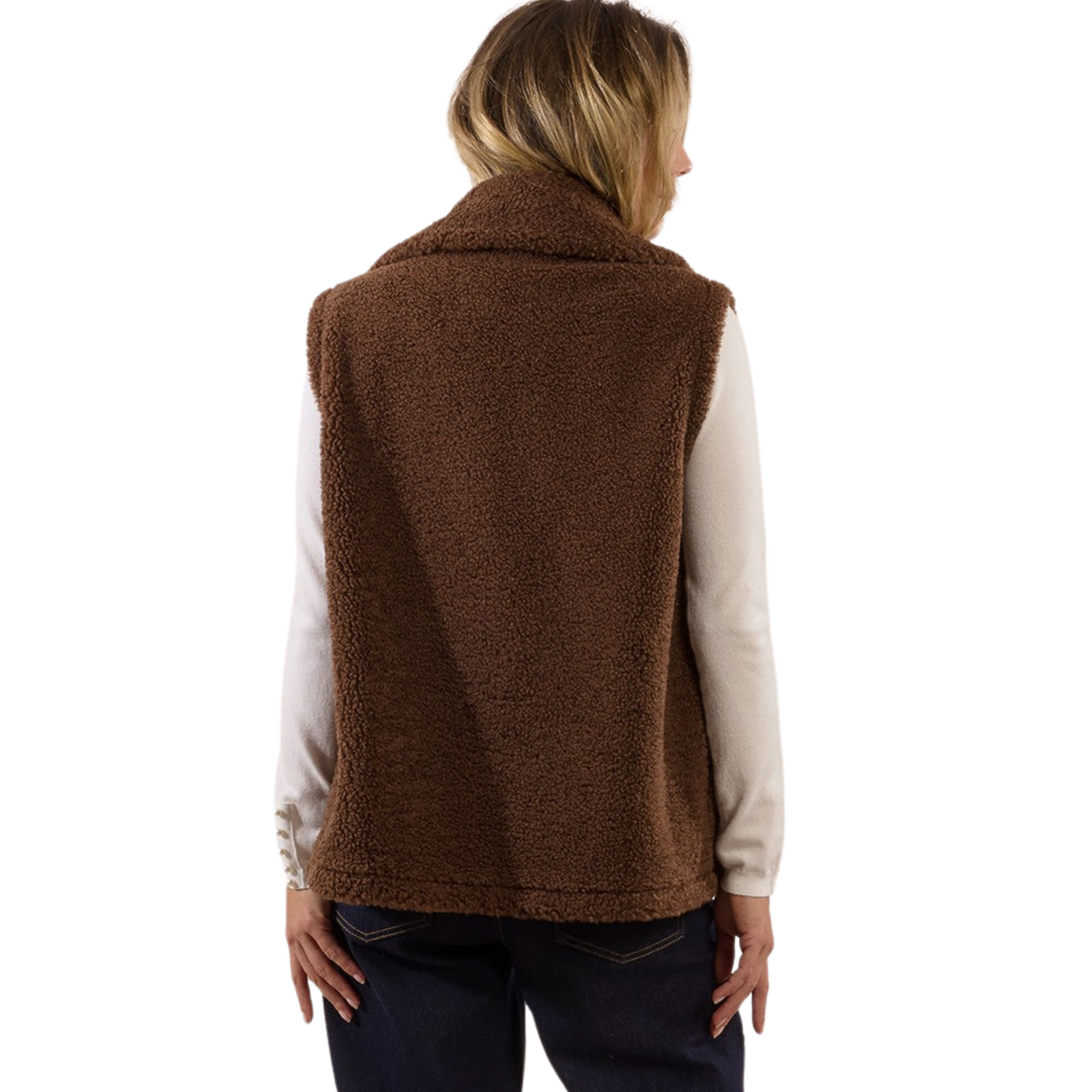 Molly Bracken Colby Teddy Vest - Chestnut